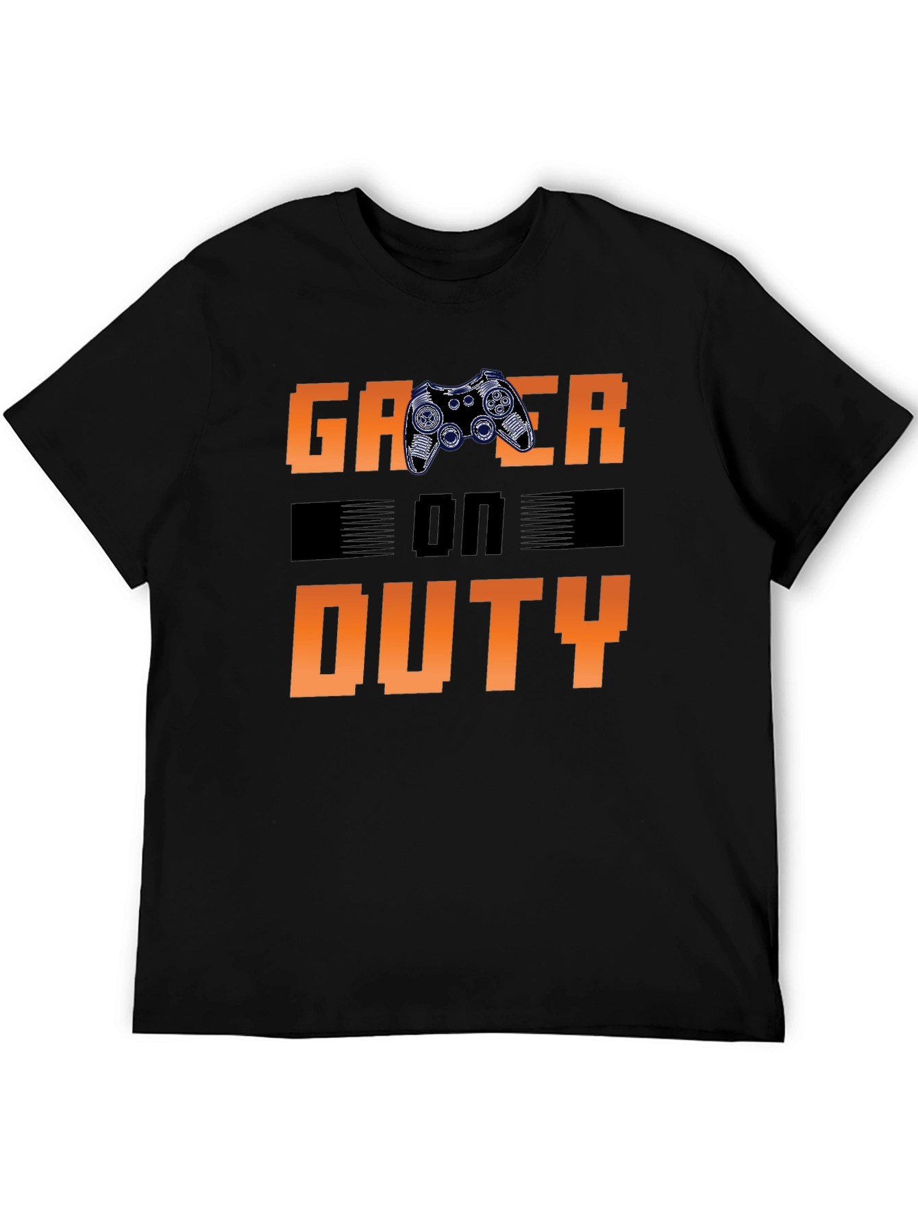 Gamer On Duty Graphic Print Black T-Shirt
