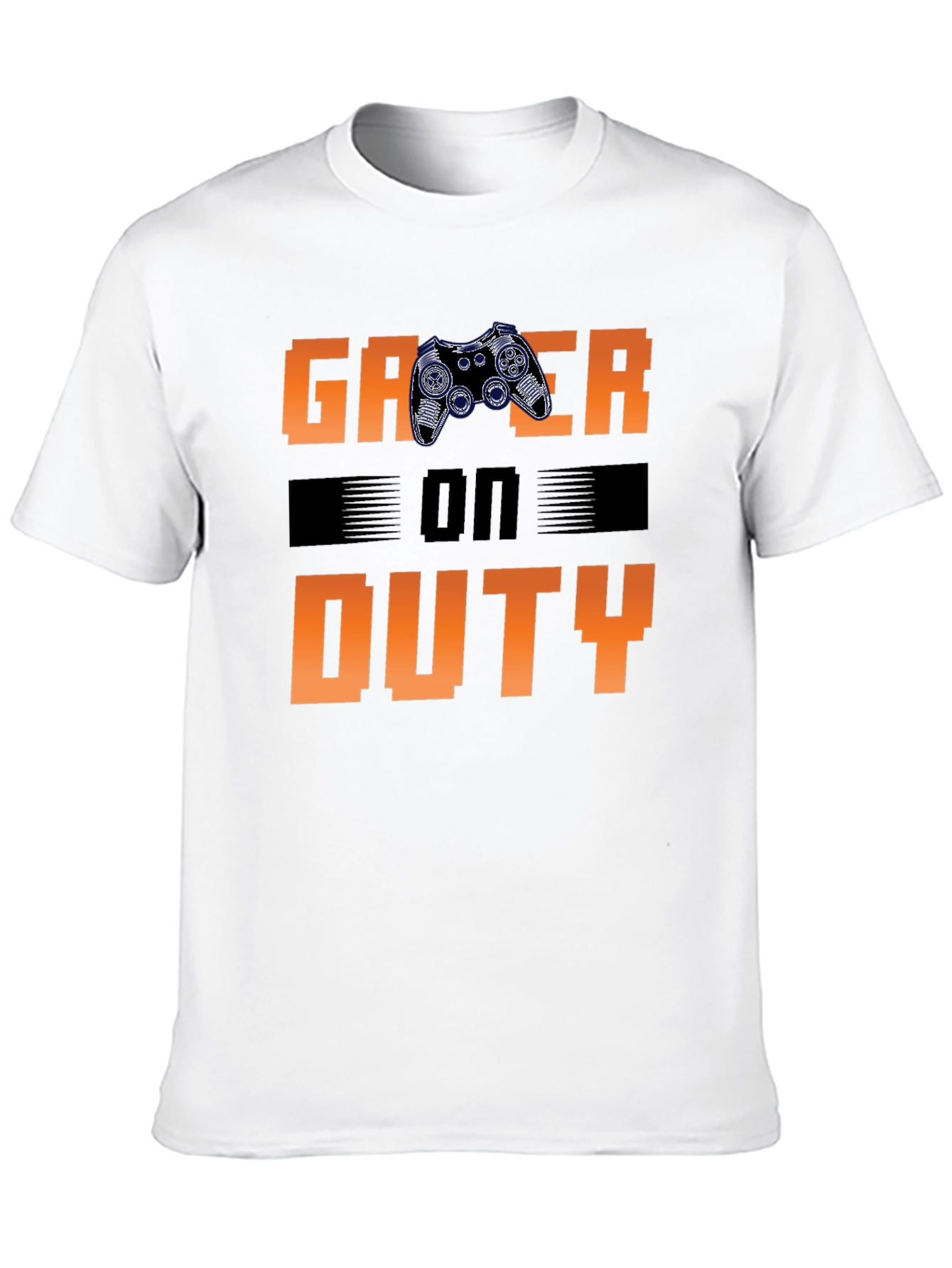 Gamer On Duty Graphic Print Black T-Shirt