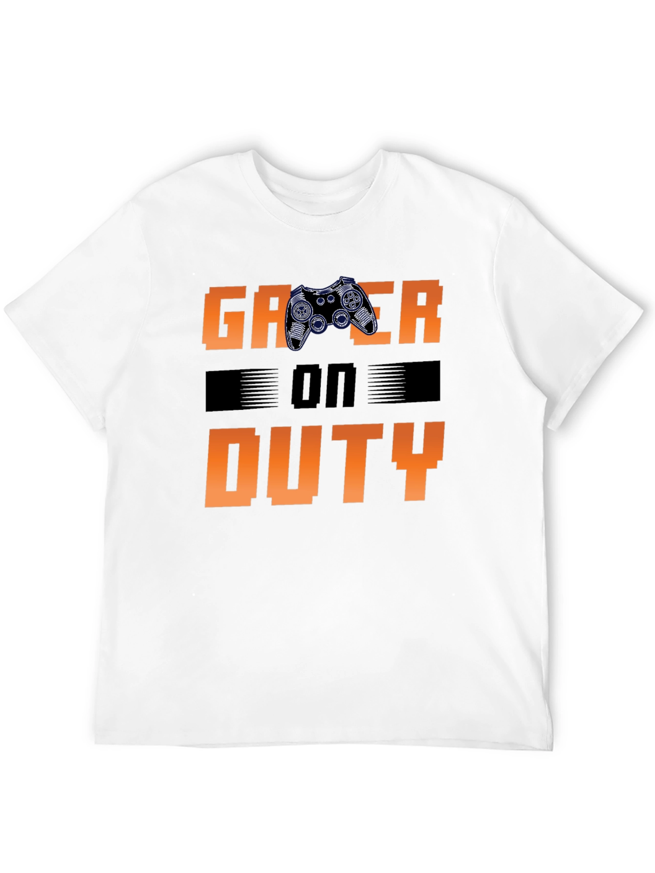 Gamer On Duty Graphic Print Black T-Shirt