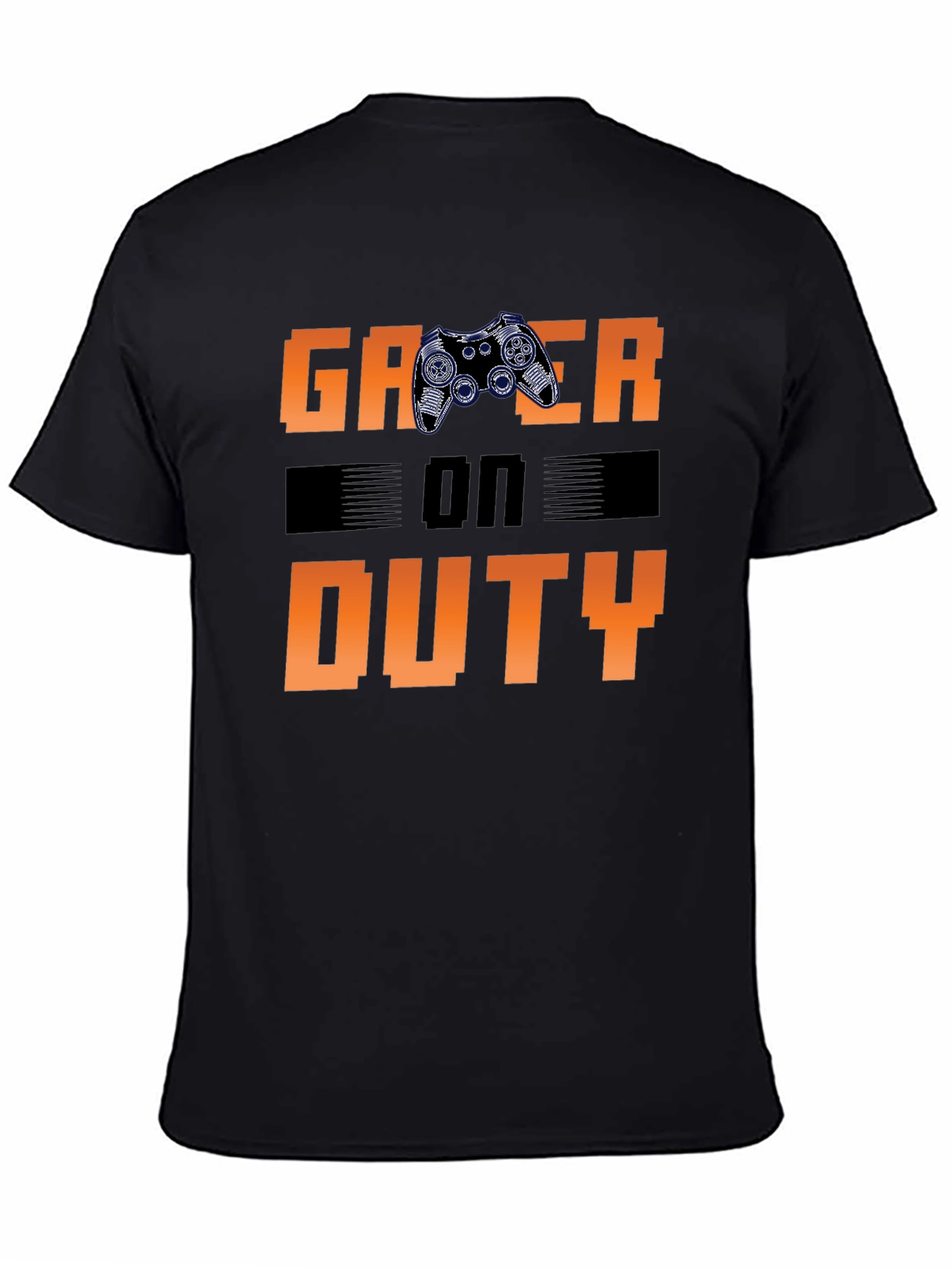 Gamer On Duty Graphic Print Black T-Shirt
