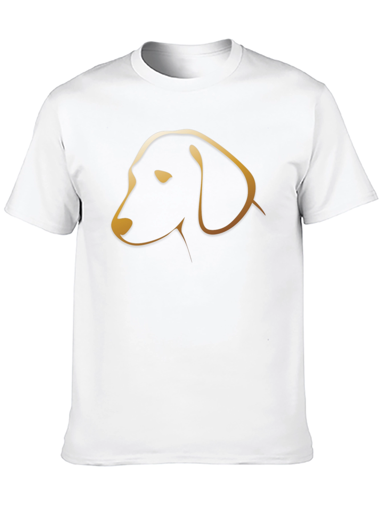 Stylish Black T-Shirt with Golden Dog Silhouette