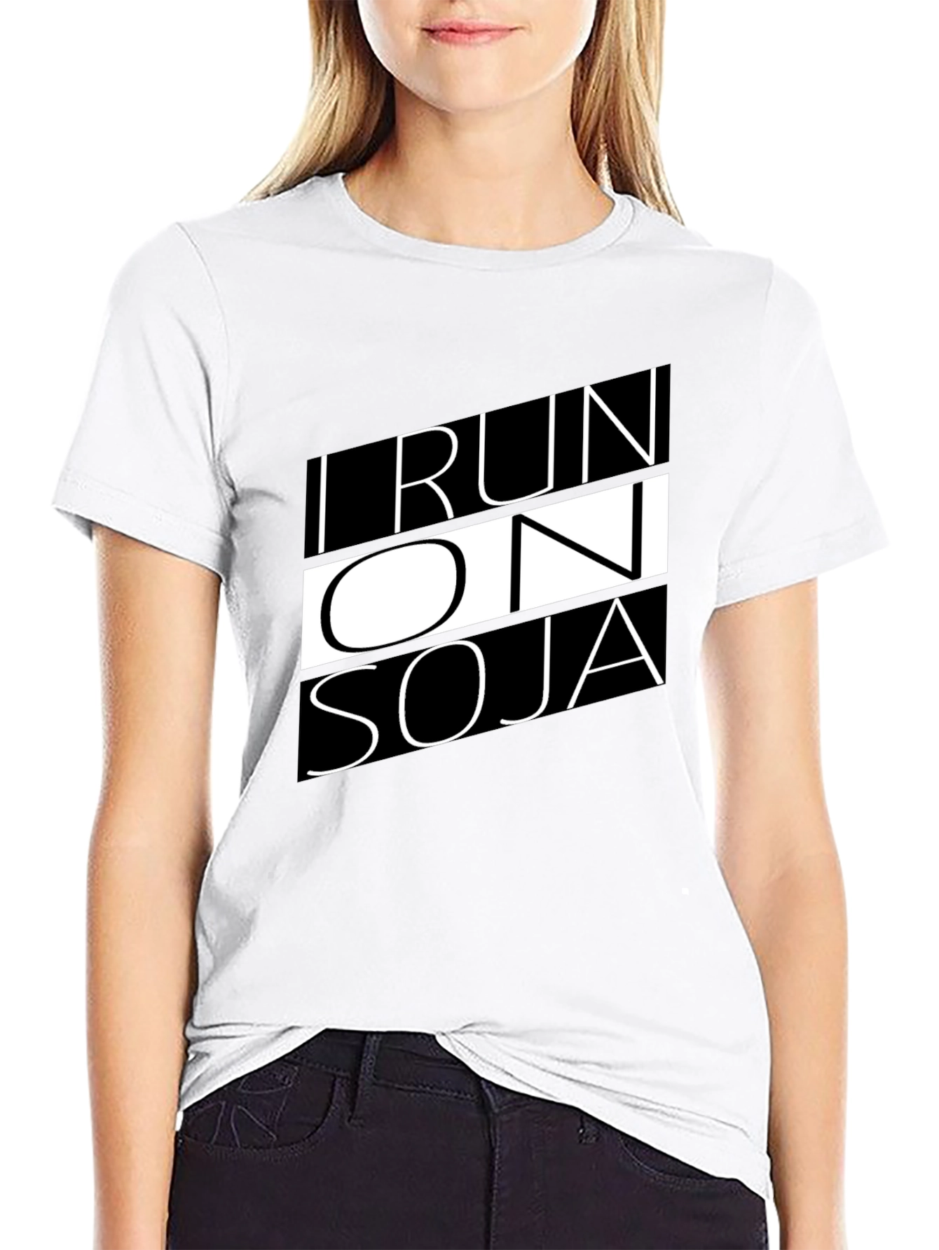 I Run on Soja T-Shirt - Black Graphic Tee