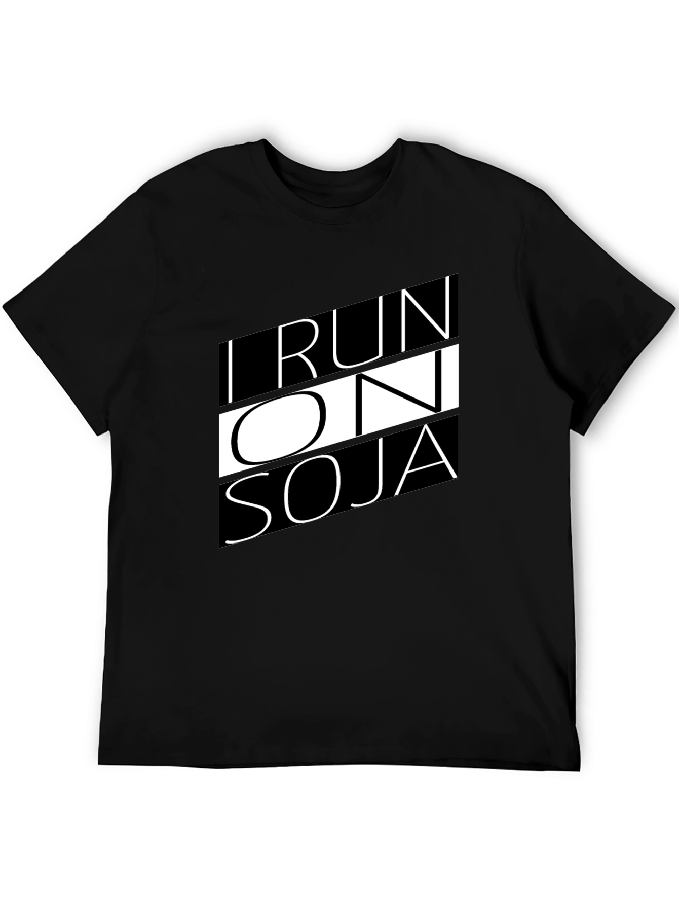 I Run on Soja T-Shirt - Black Graphic Tee