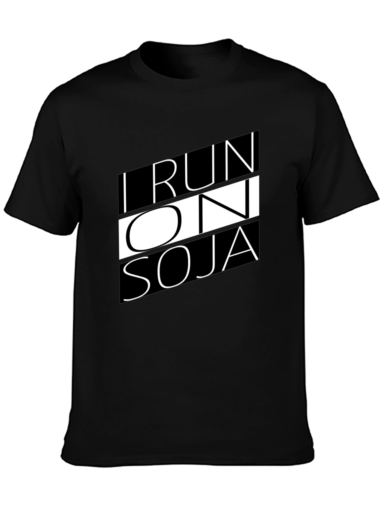 I Run on Soja T-Shirt - Black Graphic Tee