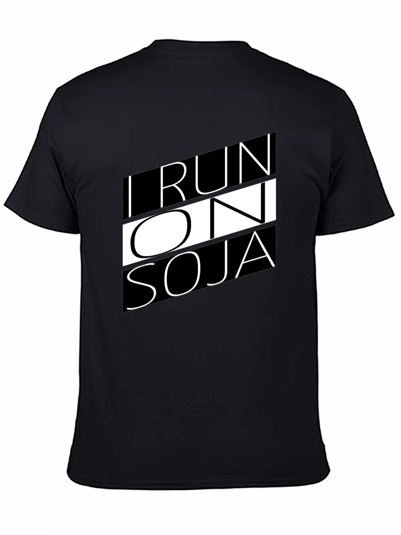 I Run on Soja T-Shirt - Black Graphic Tee