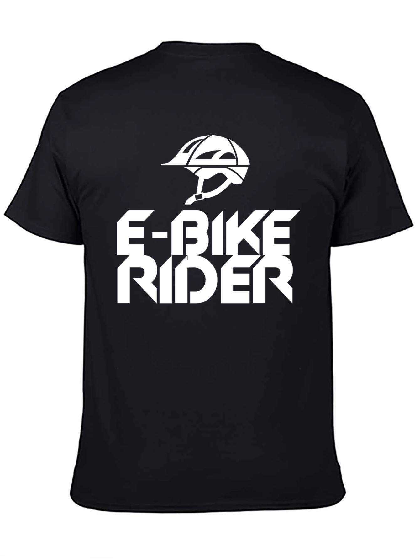E-Bike Rider Graphic Tee - Black Casual T-Shirt