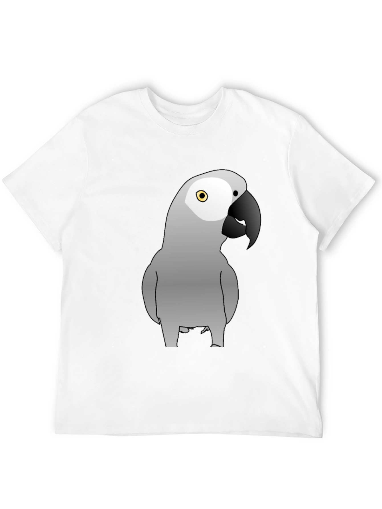 Grey Parrot Graphic Tee - Mens Black T-Shirt