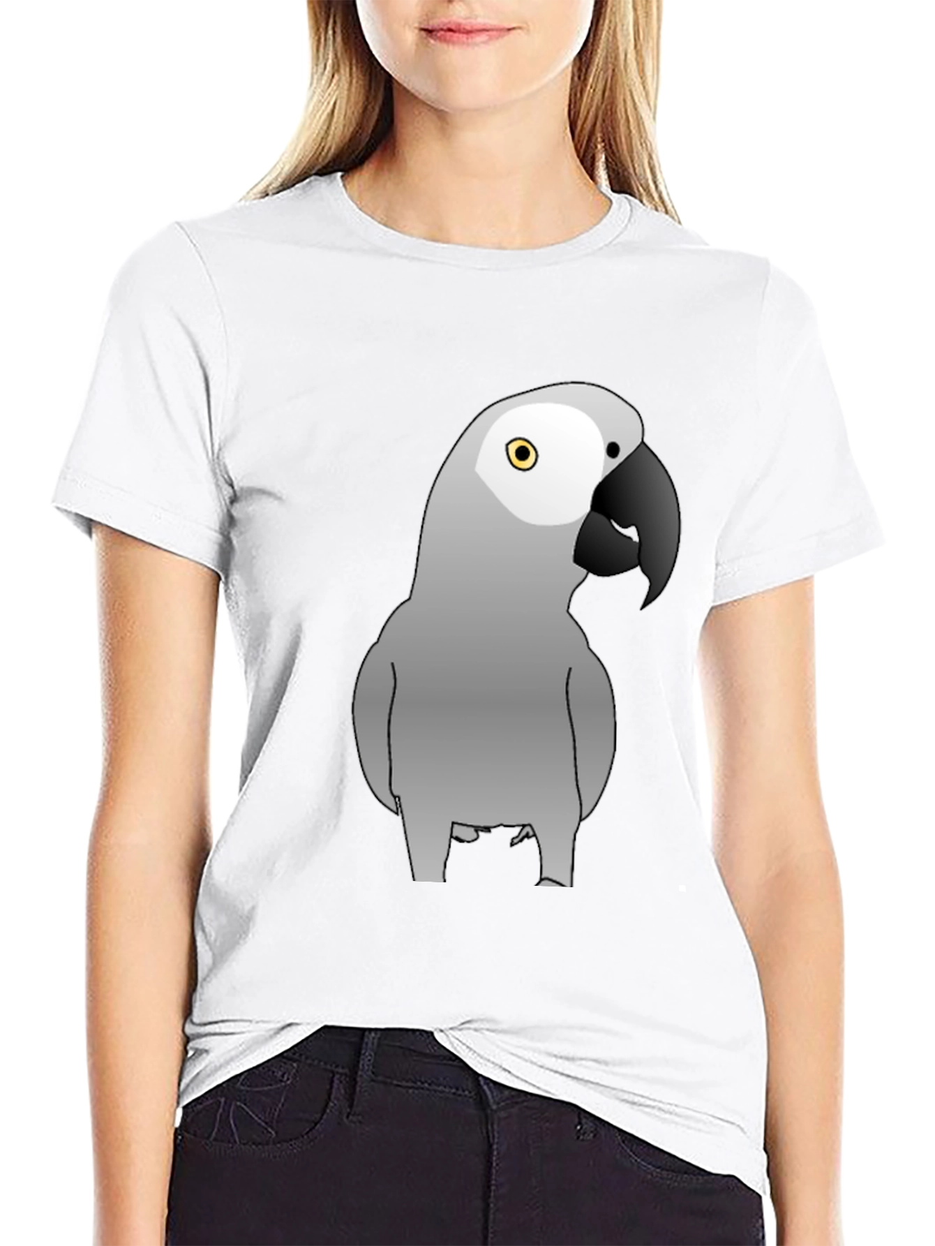 Grey Parrot Graphic Tee - Mens Black T-Shirt