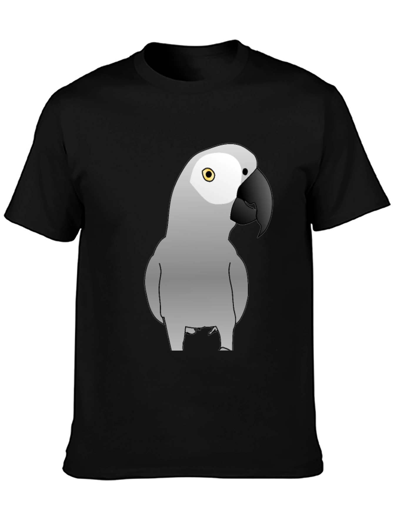 Grey Parrot Graphic Tee - Mens Black T-Shirt