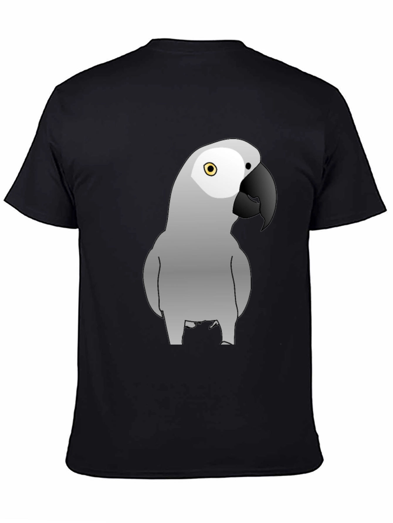Grey Parrot Graphic Tee - Mens Black T-Shirt