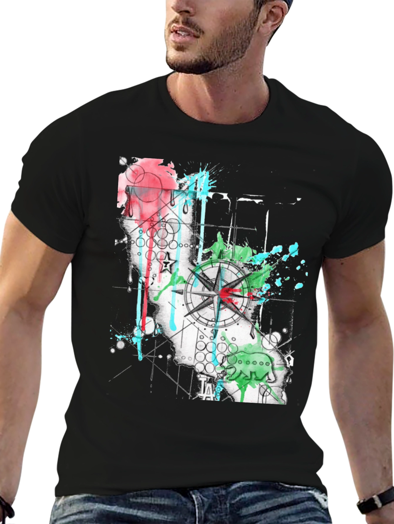 California Compass Graphic T-Shirt