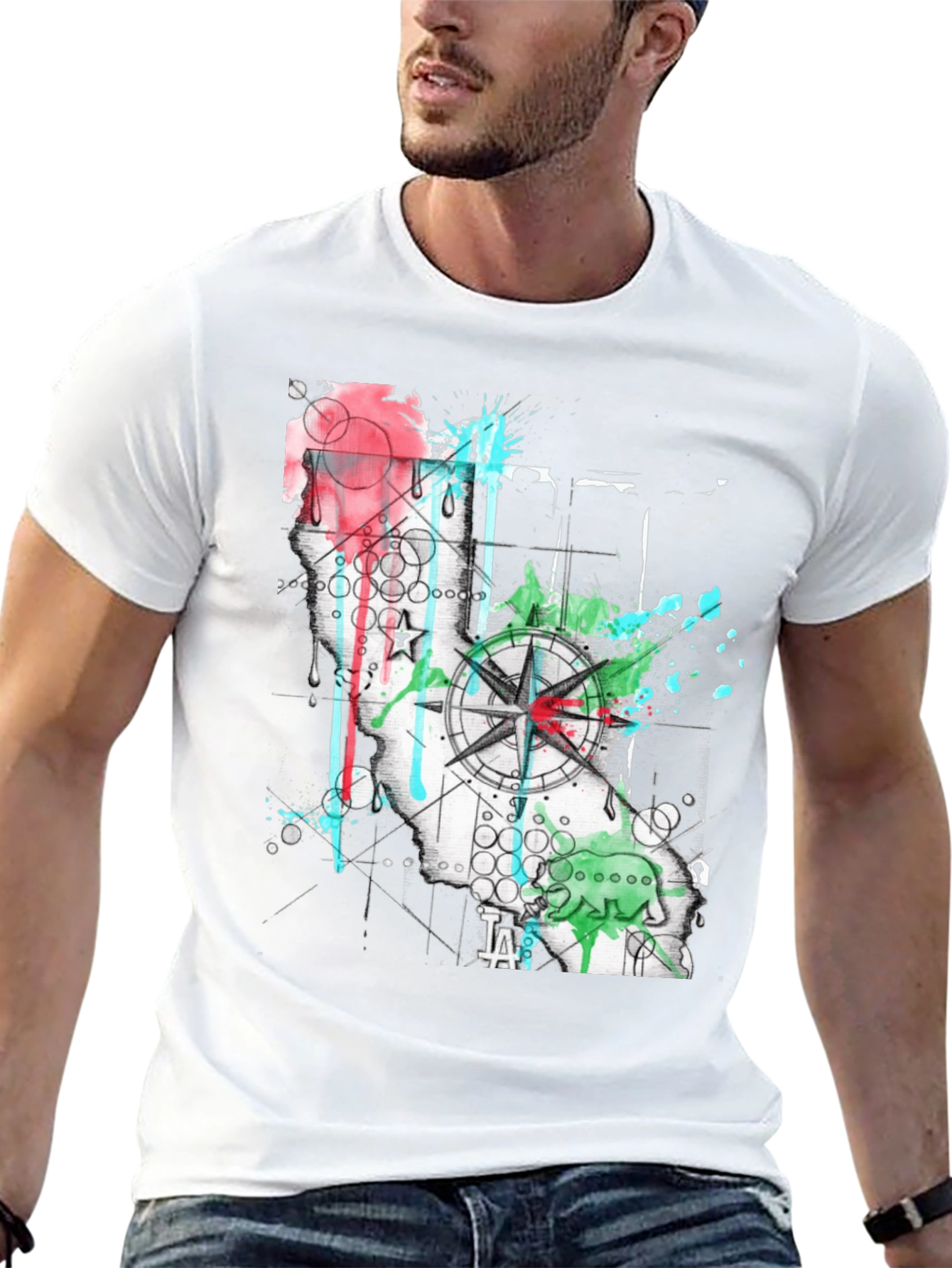 California Compass Graphic T-Shirt