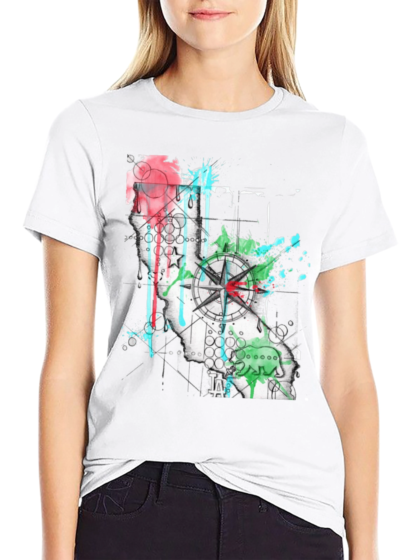 California Compass Graphic T-Shirt