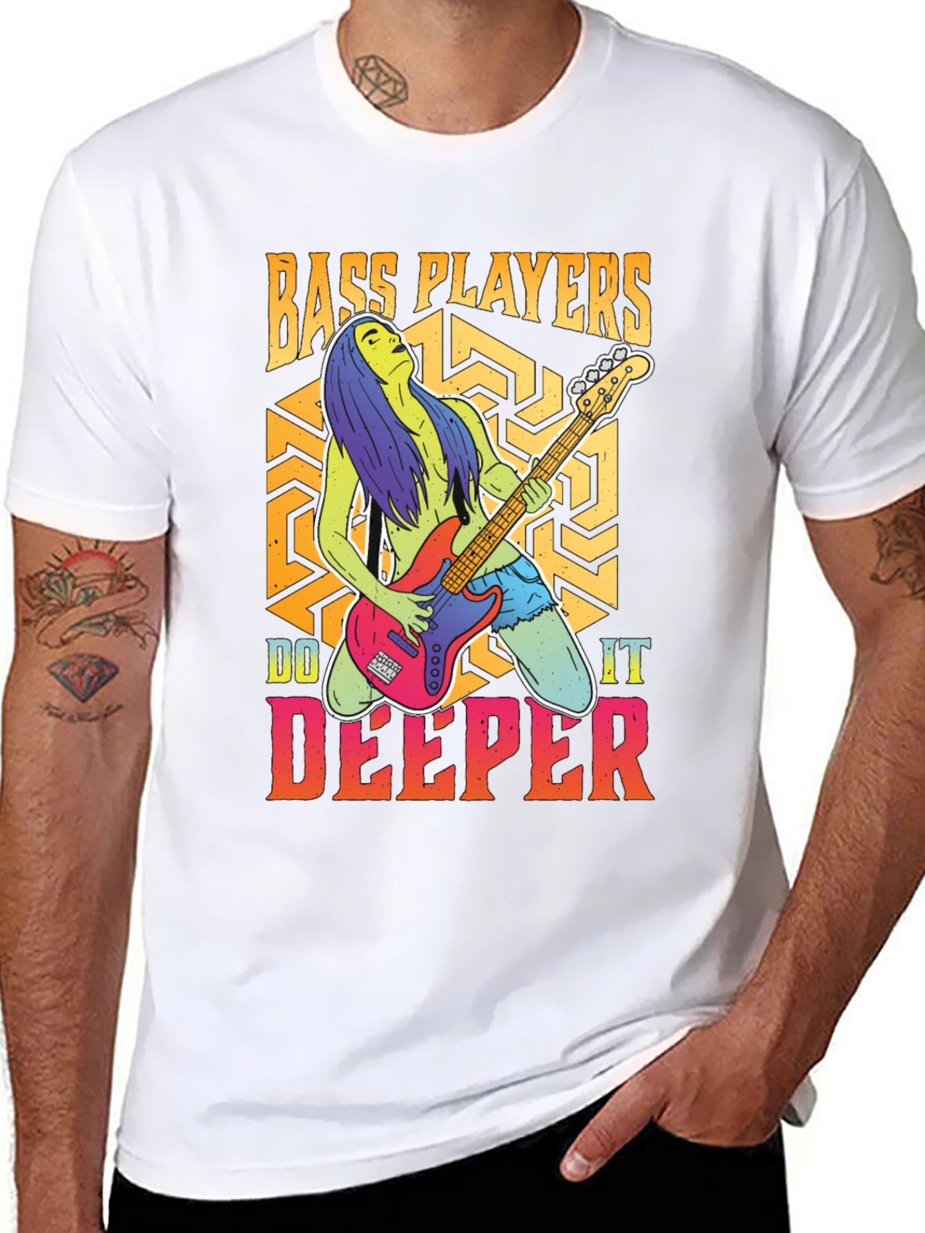 Bass Players Do It Deeper Graphic T-Shirt