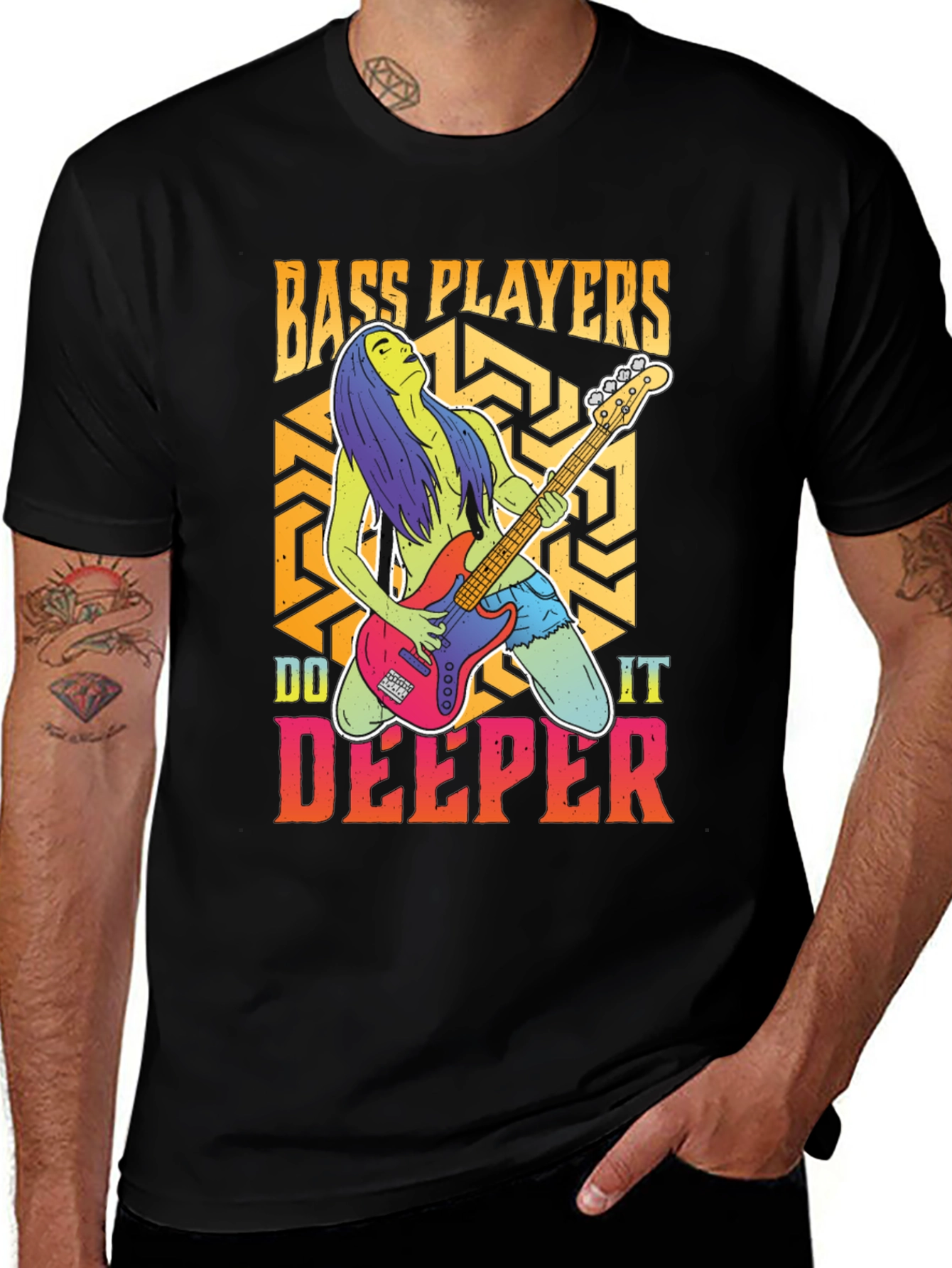 Bass Players Do It Deeper Graphic T-Shirt