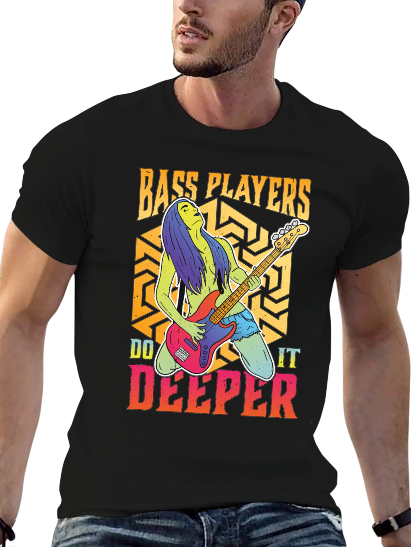 Bass Players Do It Deeper Graphic T-Shirt