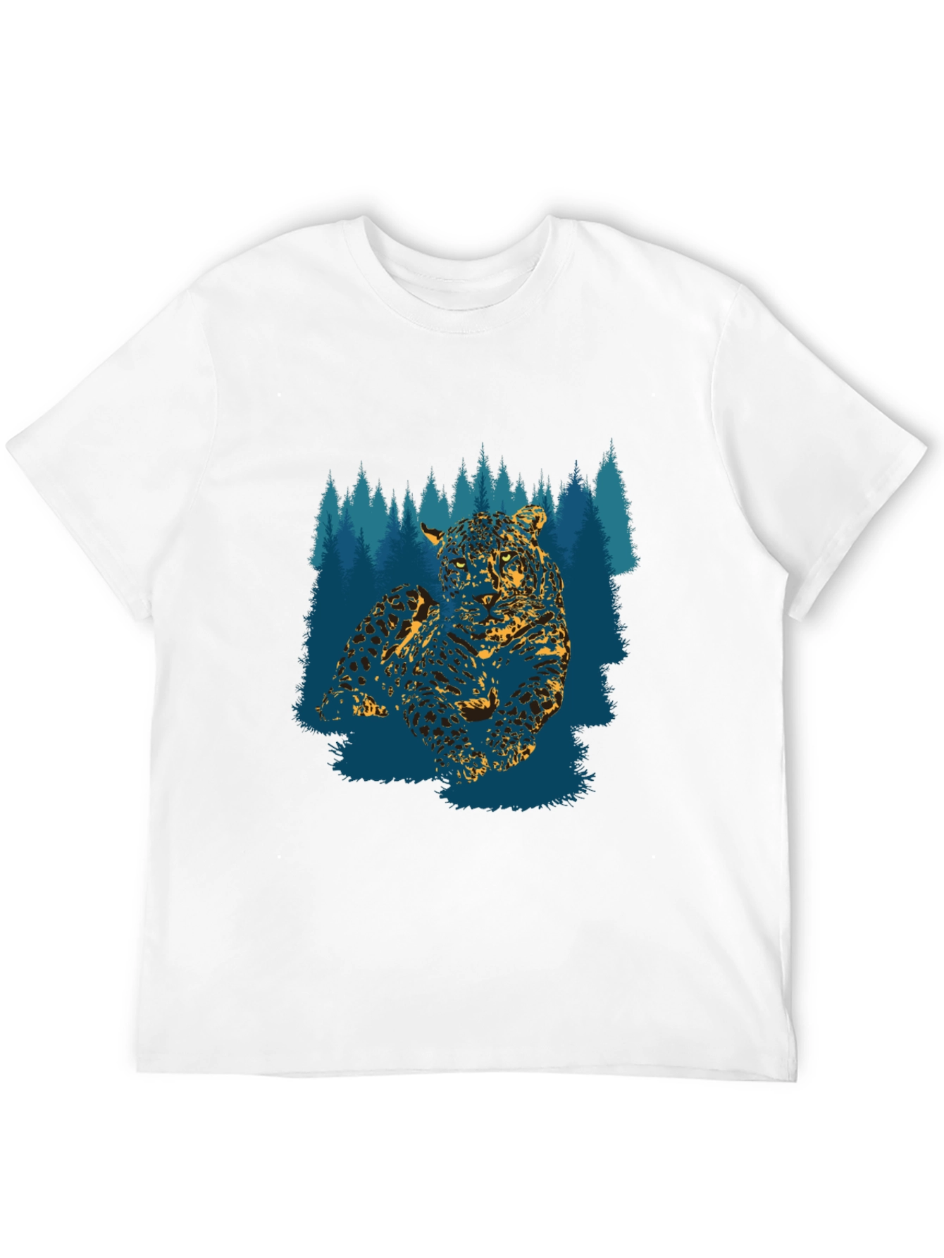 Leopard Forest Graphic Tee - Black