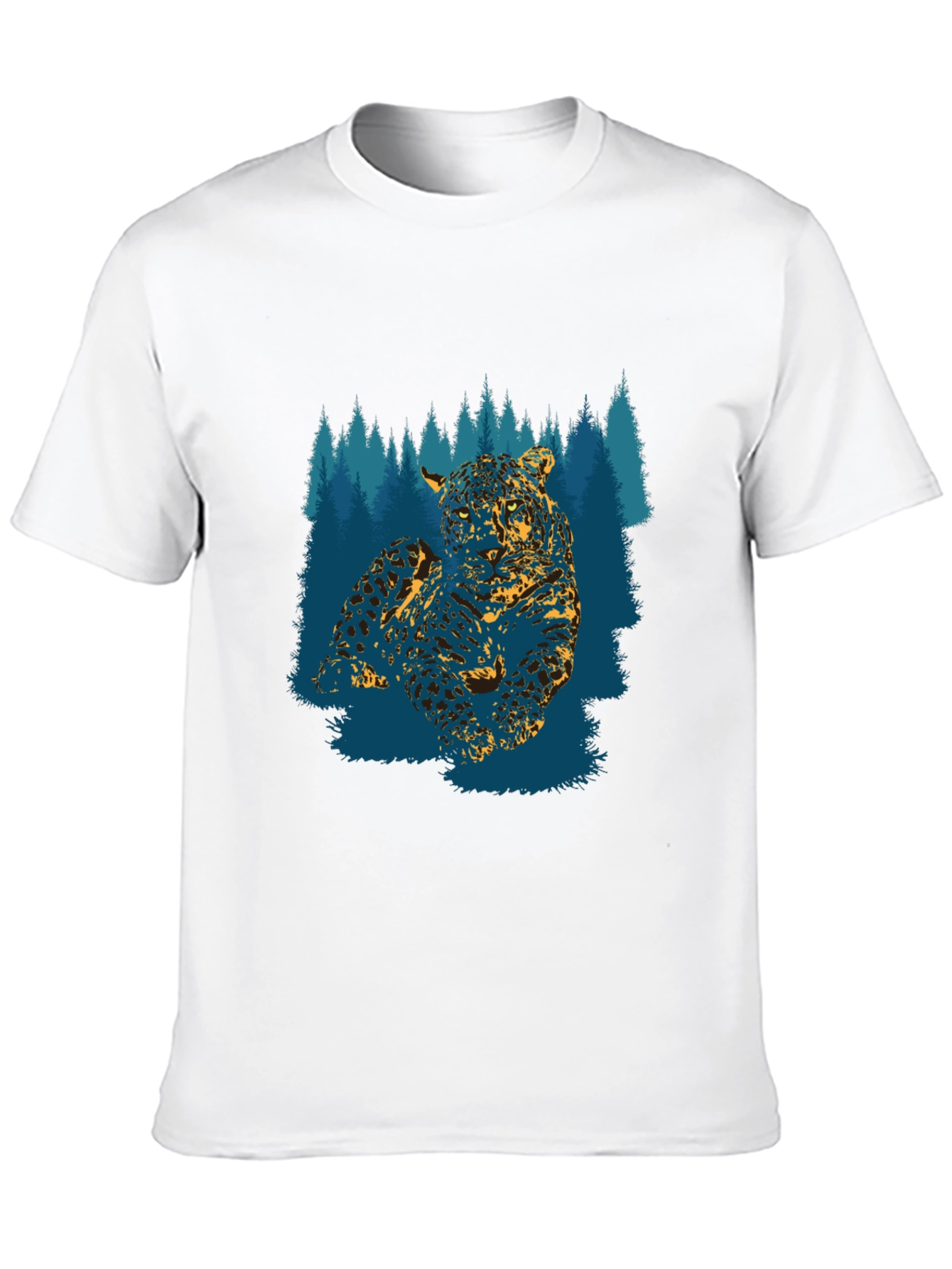 Leopard Forest Graphic Tee - Black