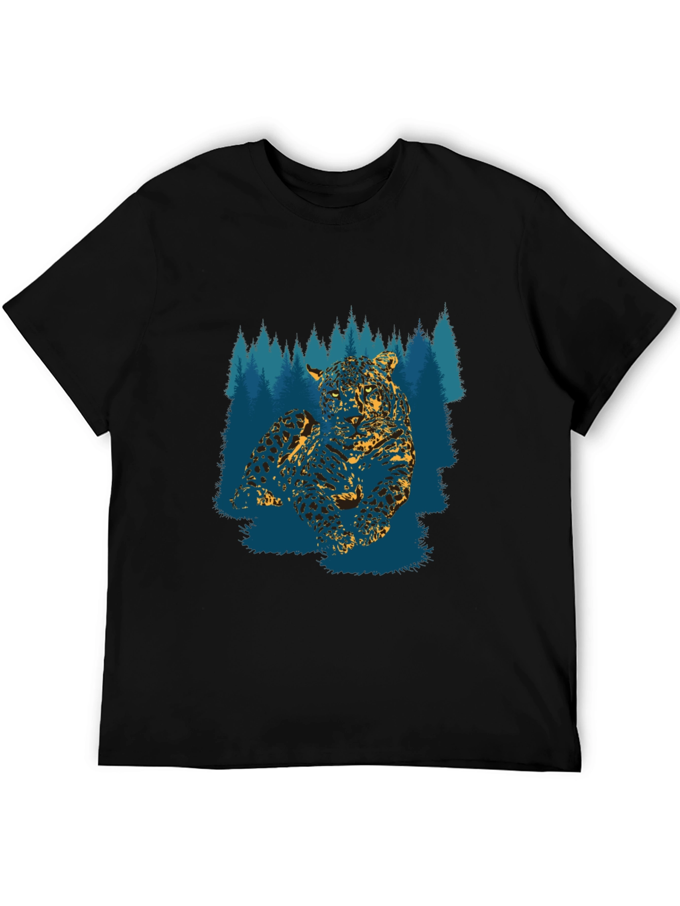 Leopard Forest Graphic Tee - Black