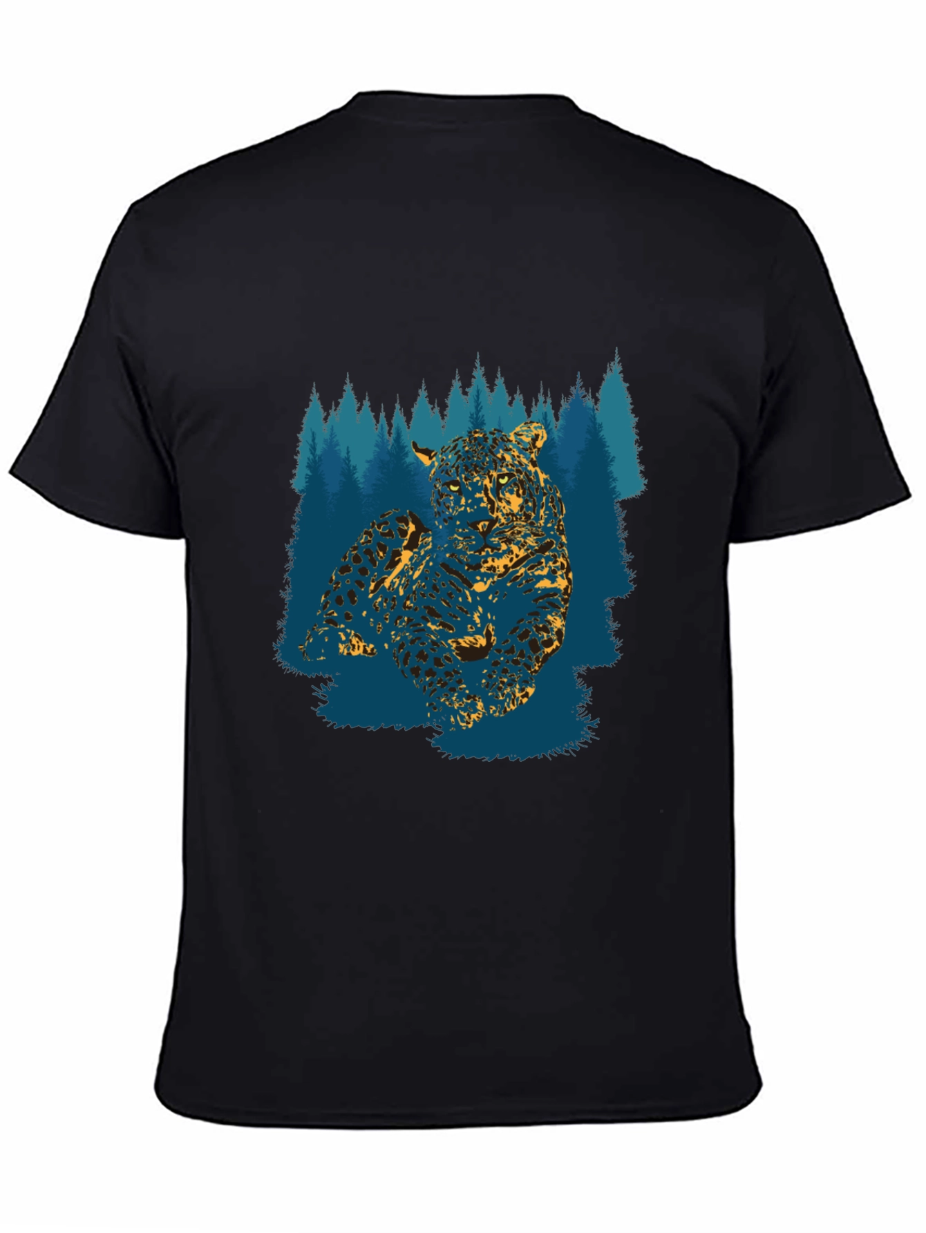 Leopard Forest Graphic Tee - Black