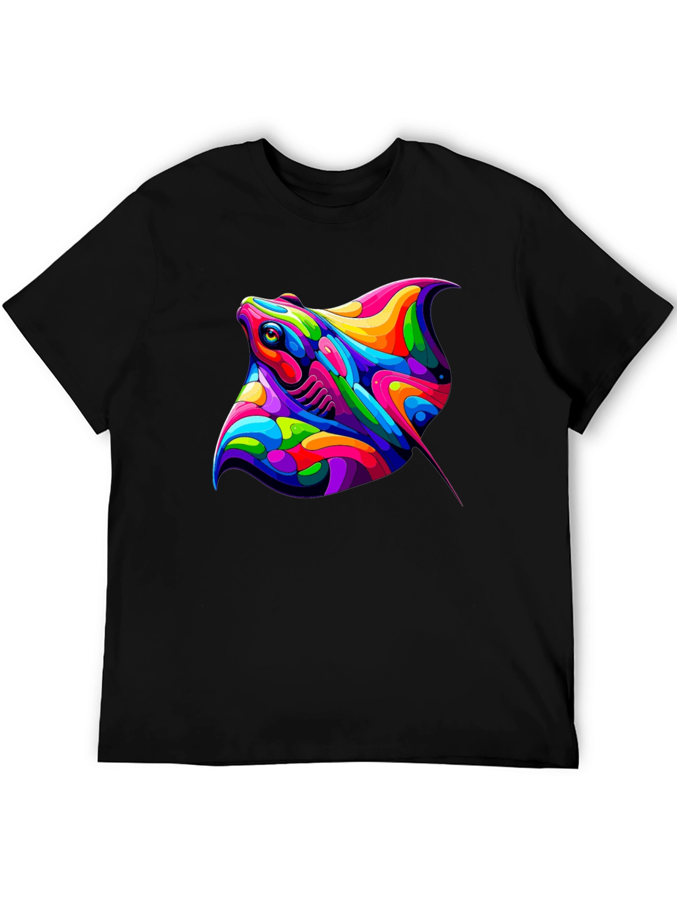 Vibrant Stingray Graphic Tee - Bold Artistic Design
