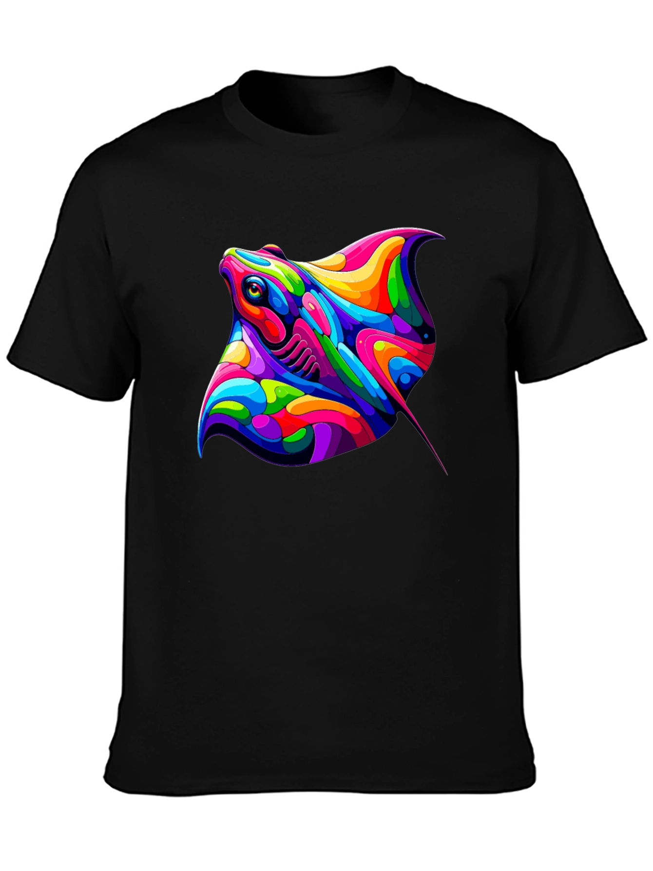 Vibrant Stingray Graphic Tee - Bold Artistic Design