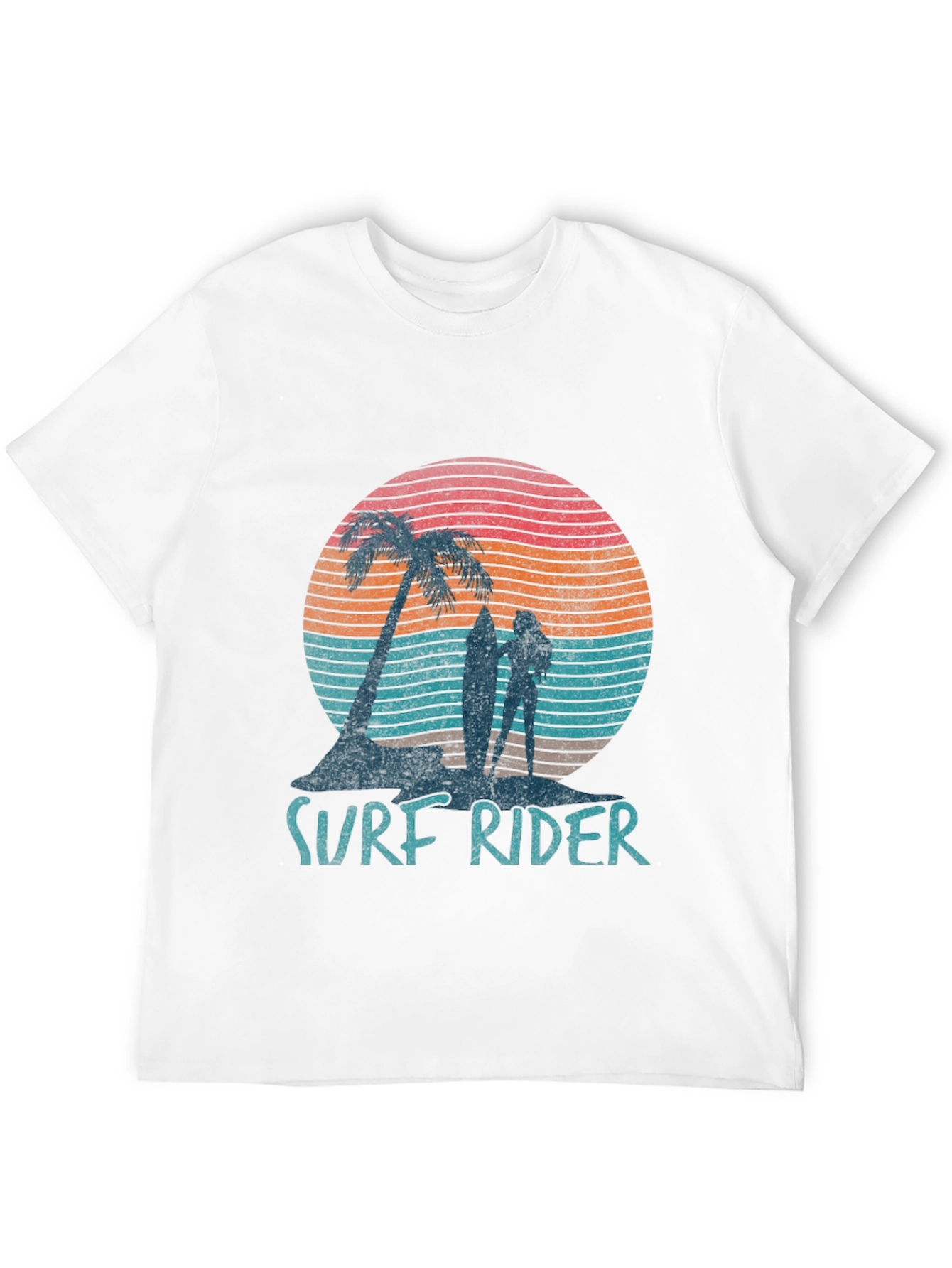 Surf Rider Graphic T-Shirt - Retro Beach Design