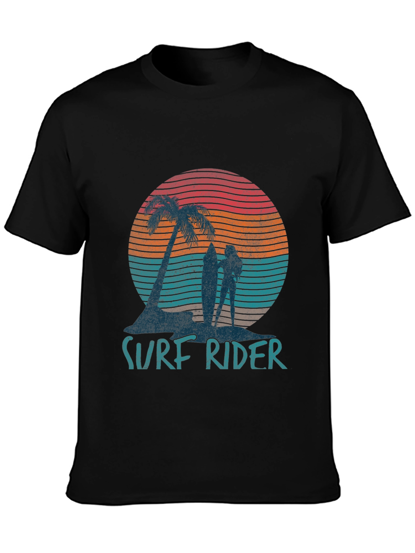 Surf Rider Graphic T-Shirt - Retro Beach Design