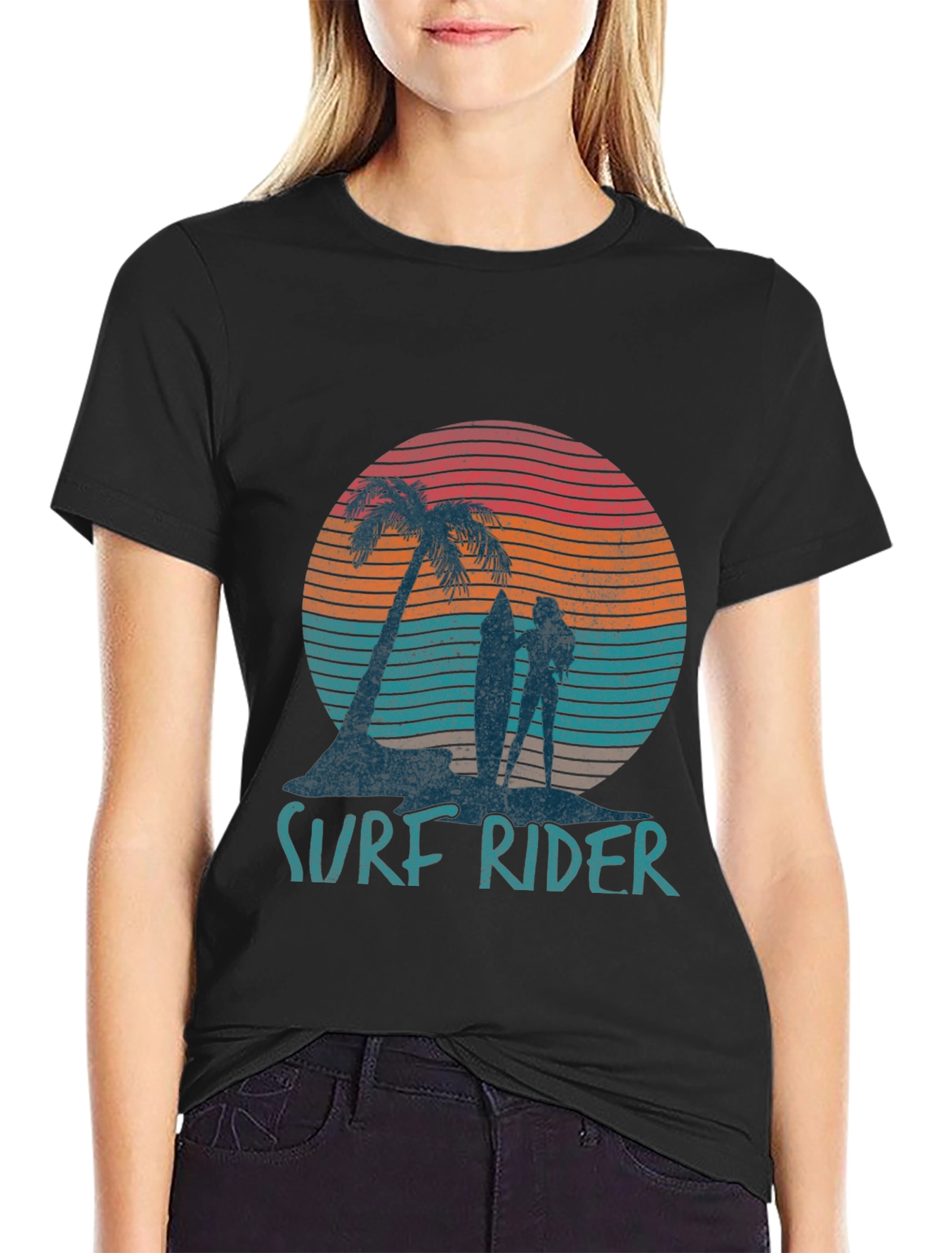Surf Rider Graphic T-Shirt - Retro Beach Design