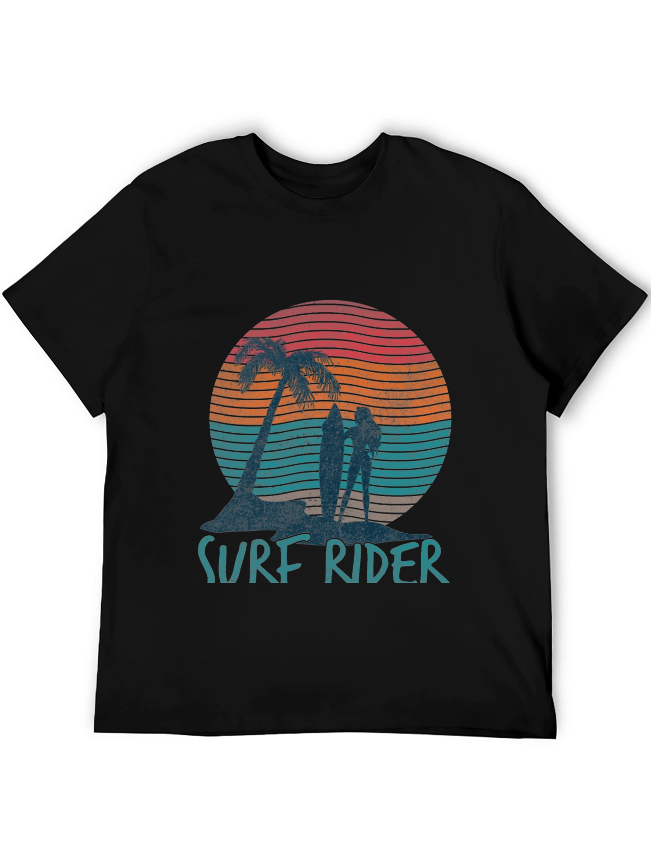 Surf Rider Graphic T-Shirt - Retro Beach Design