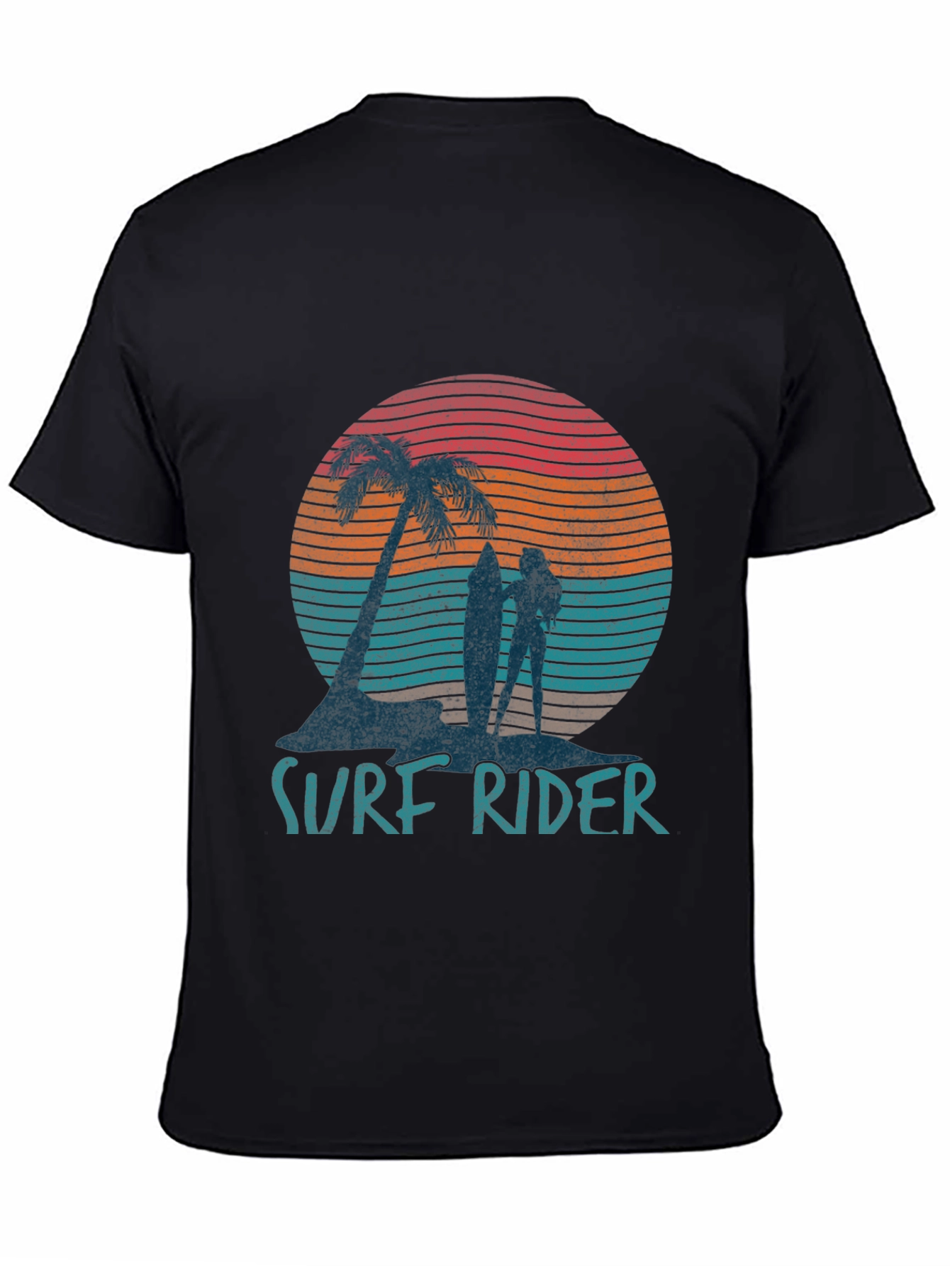 Surf Rider Graphic T-Shirt - Retro Beach Design