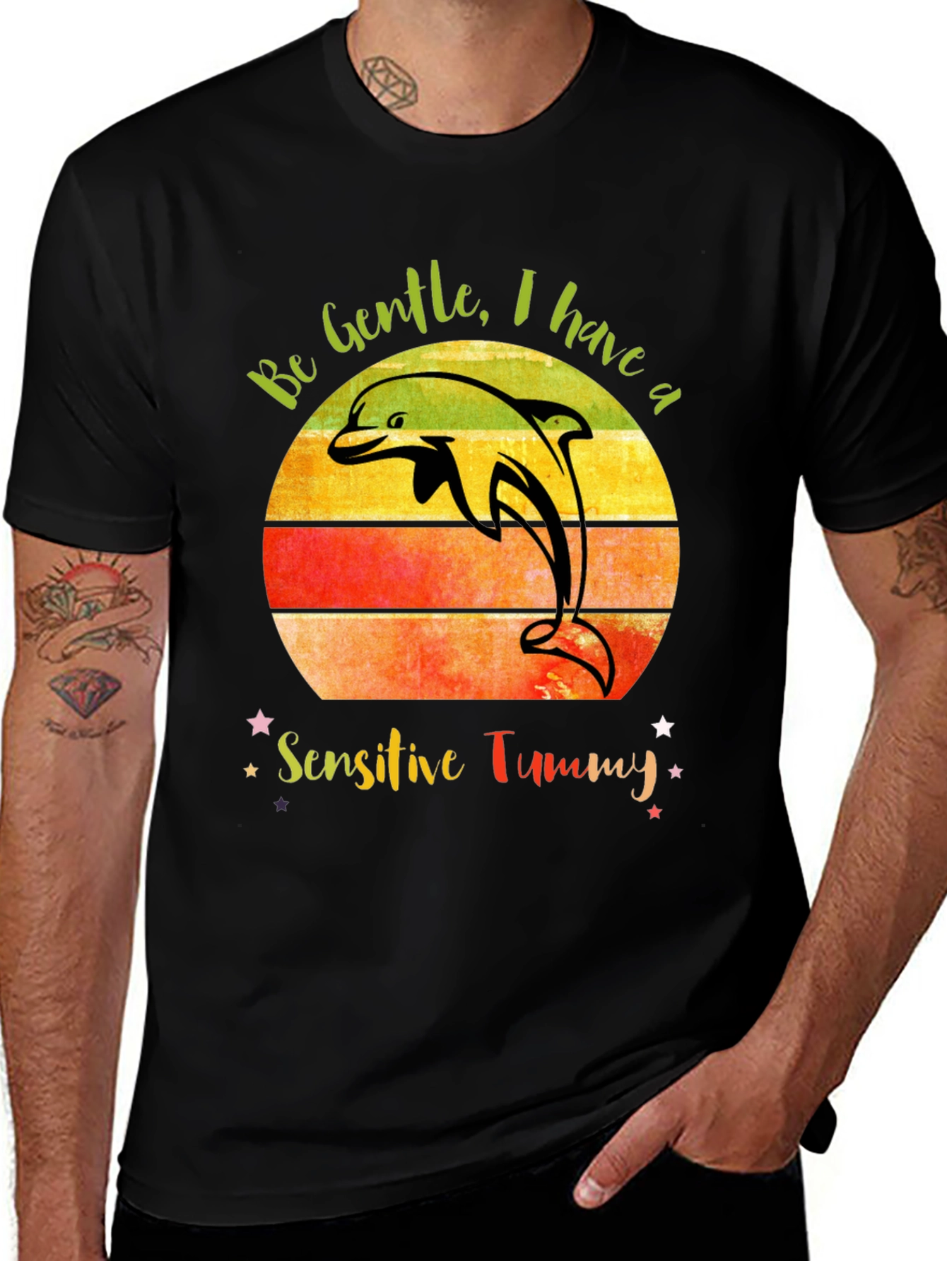 Sensitive Tummy Dolphin Graphic T-Shirt