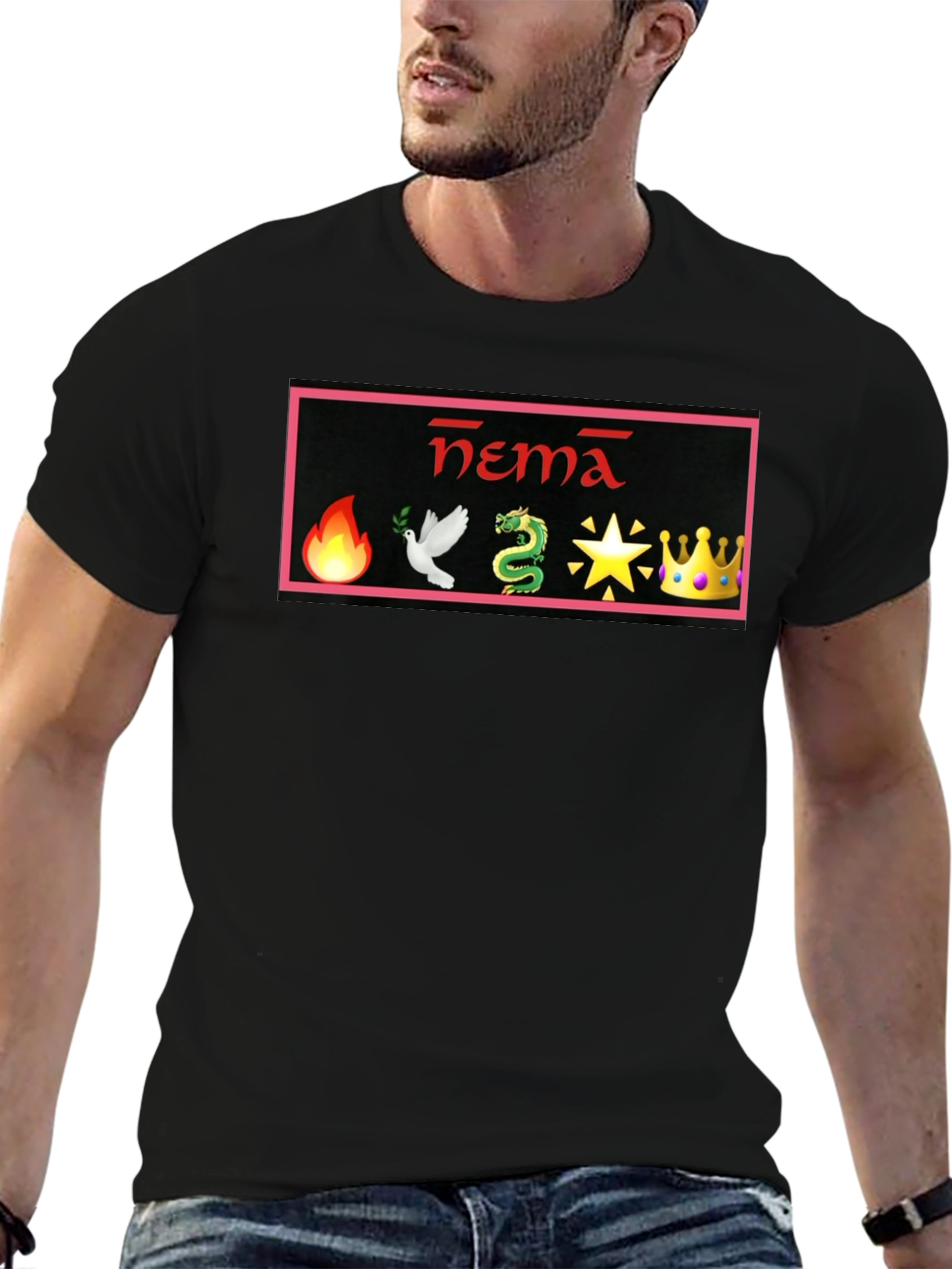 Black Graphic T-Shirt: Hema Design