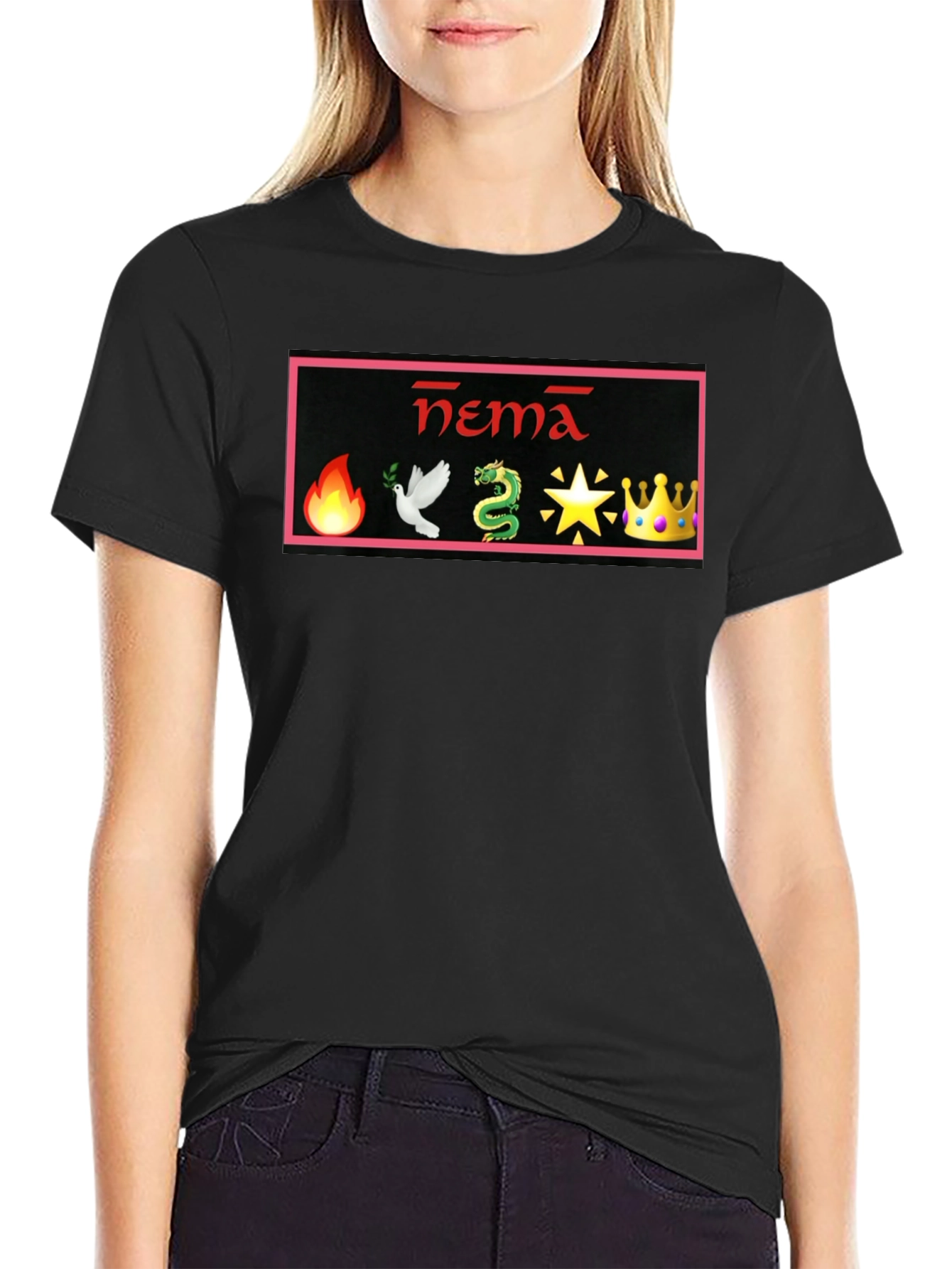 Black Graphic T-Shirt: Hema Design