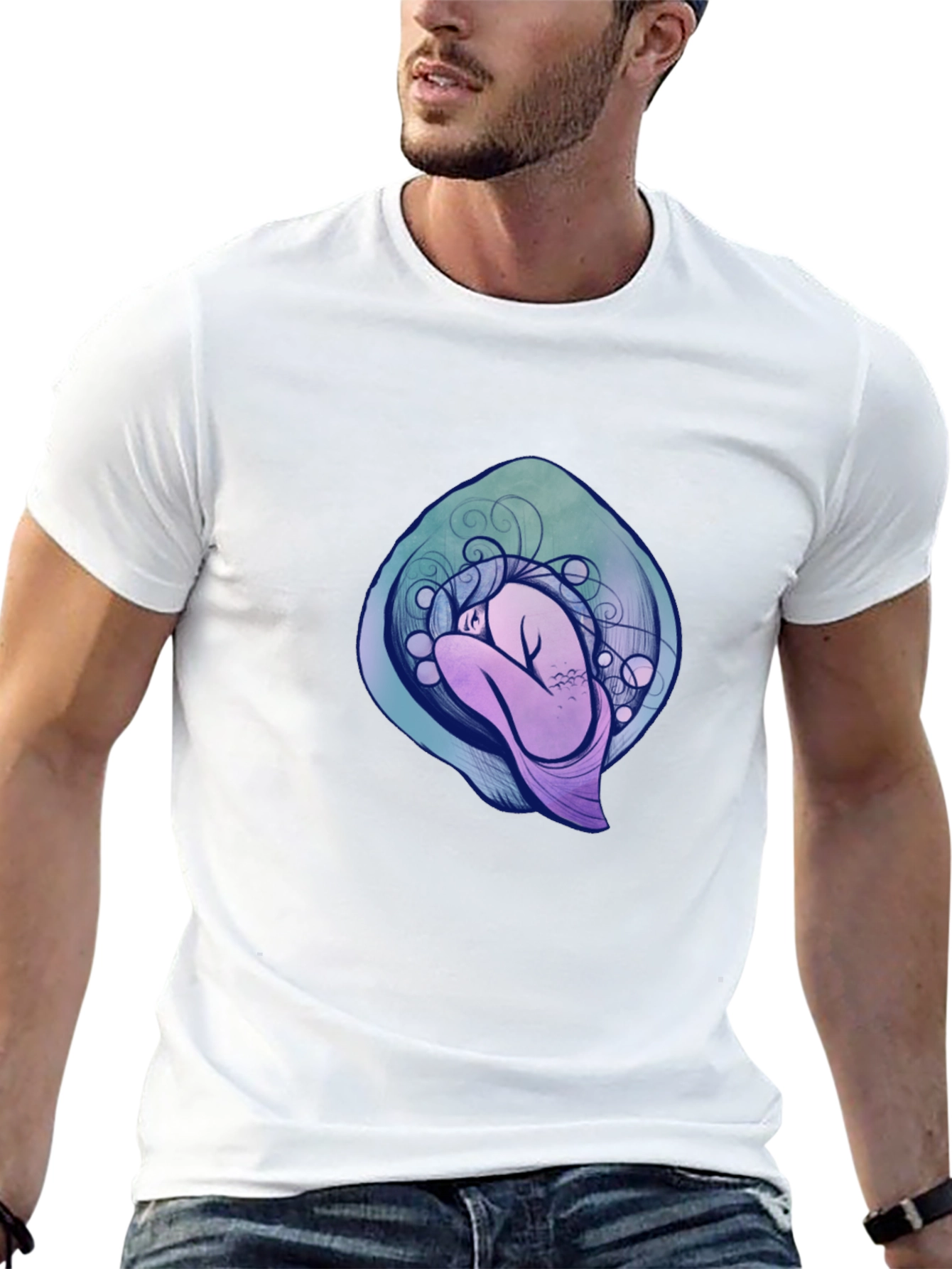 Abstract Figure Graphic Tee - Modern Art T-Shirt