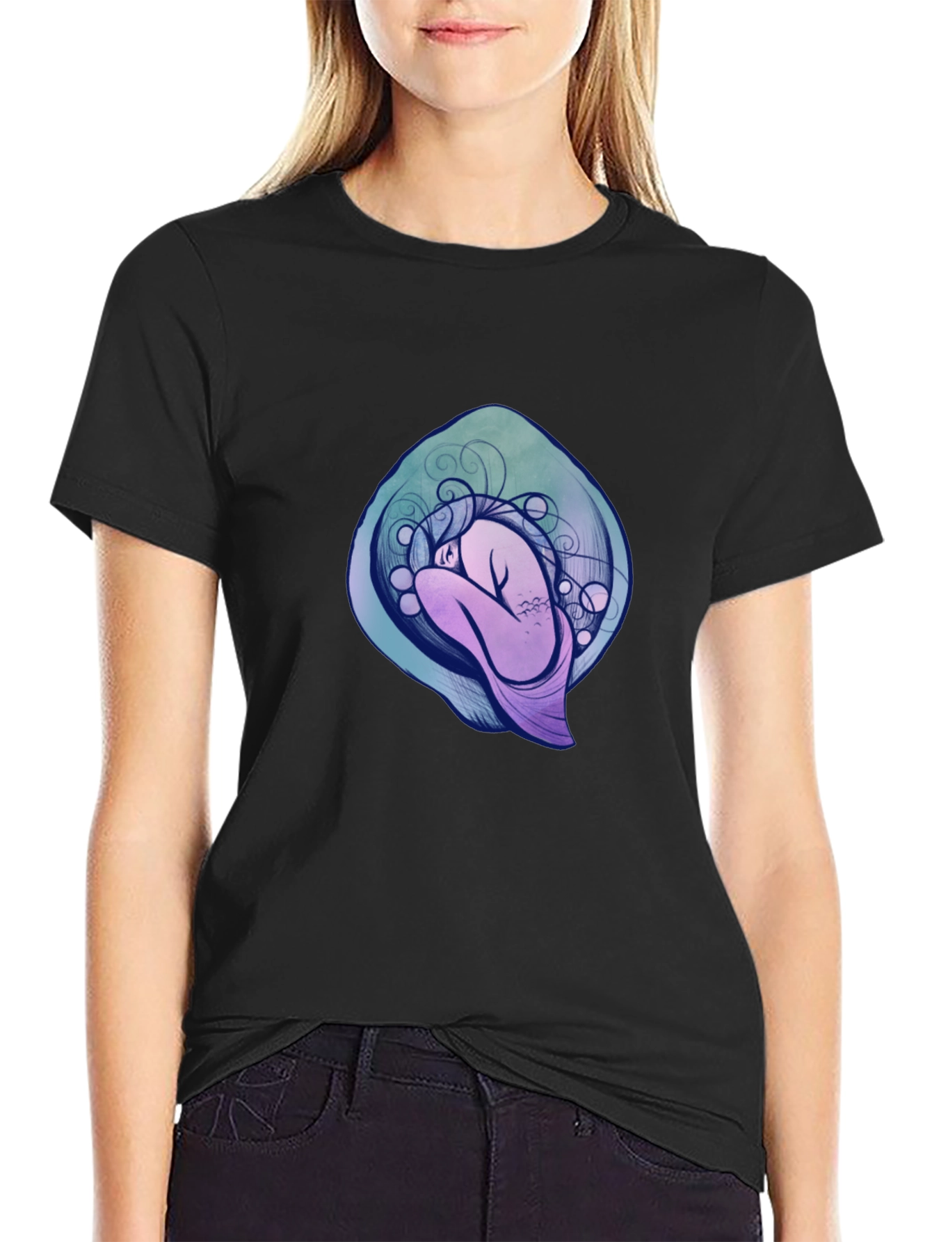 Abstract Figure Graphic Tee - Modern Art T-Shirt