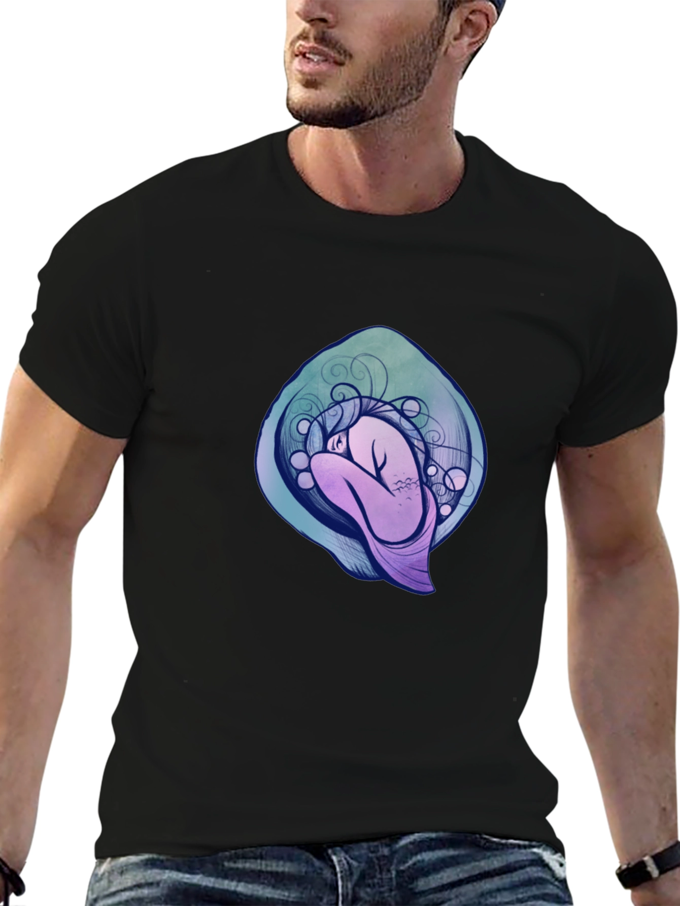 Abstract Figure Graphic Tee - Modern Art T-Shirt
