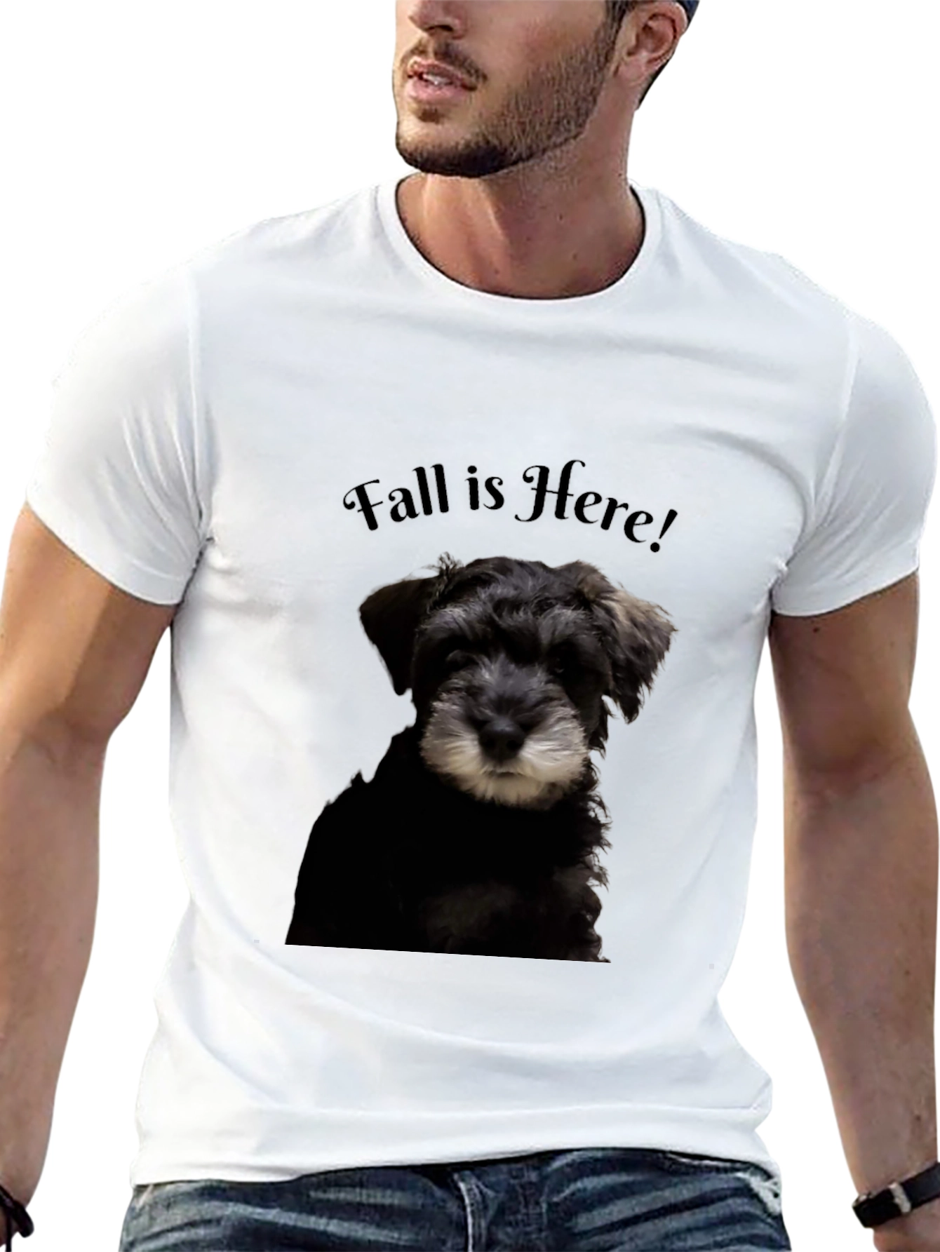 Fall Is Here! Schnauzer Dog Graphic T-Shirt