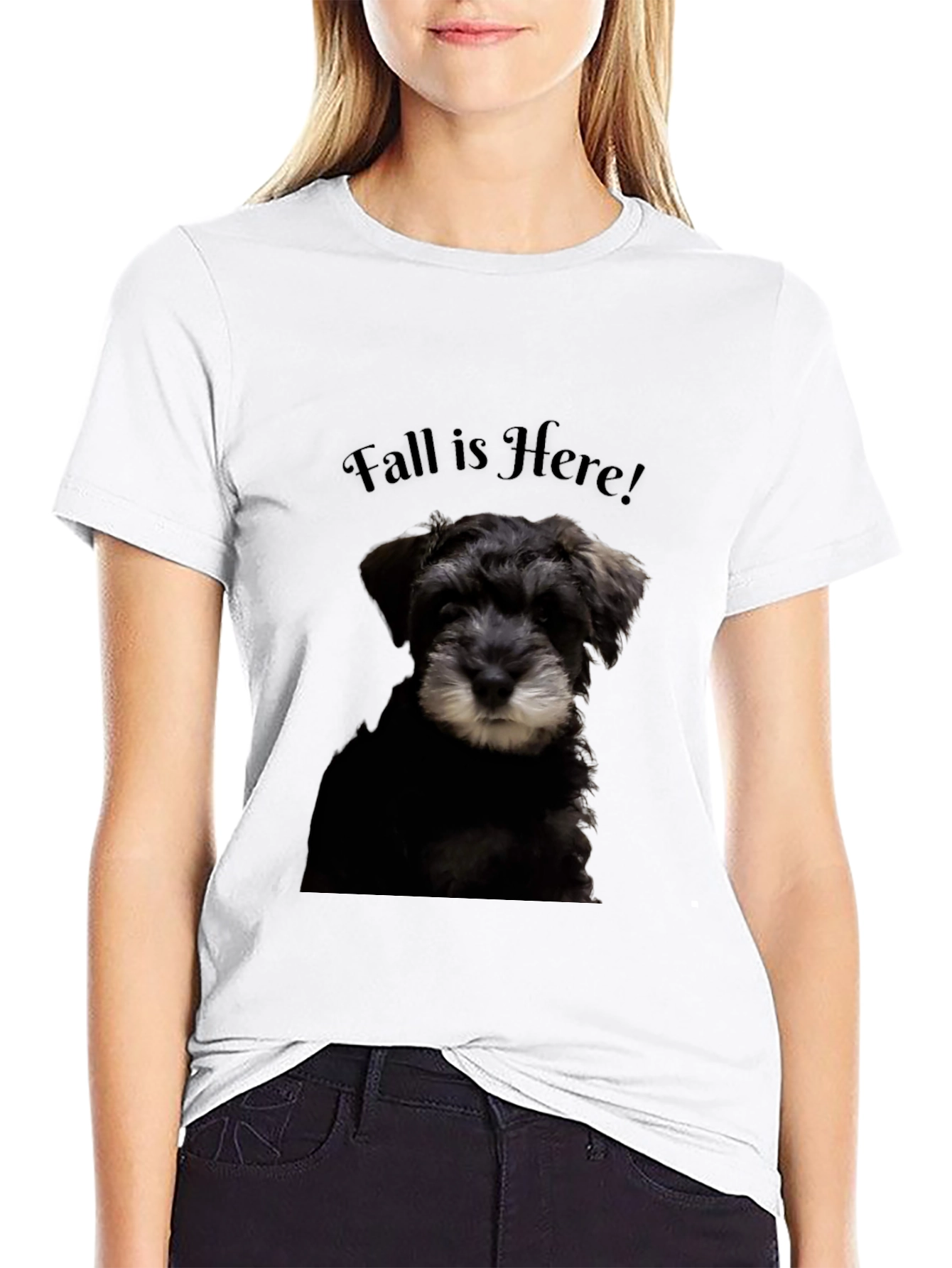 Fall Is Here! Schnauzer Dog Graphic T-Shirt