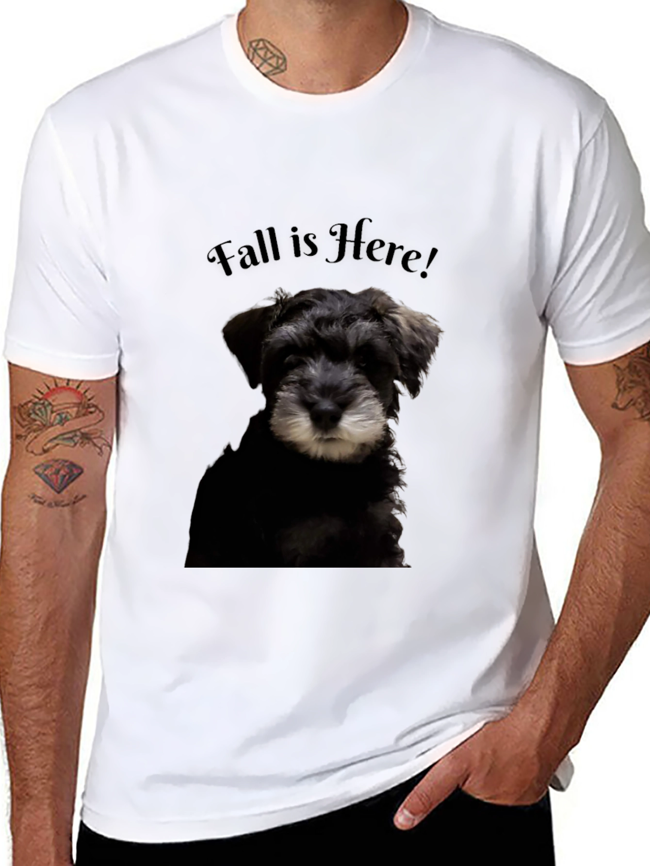 Fall Is Here! Schnauzer Dog Graphic T-Shirt