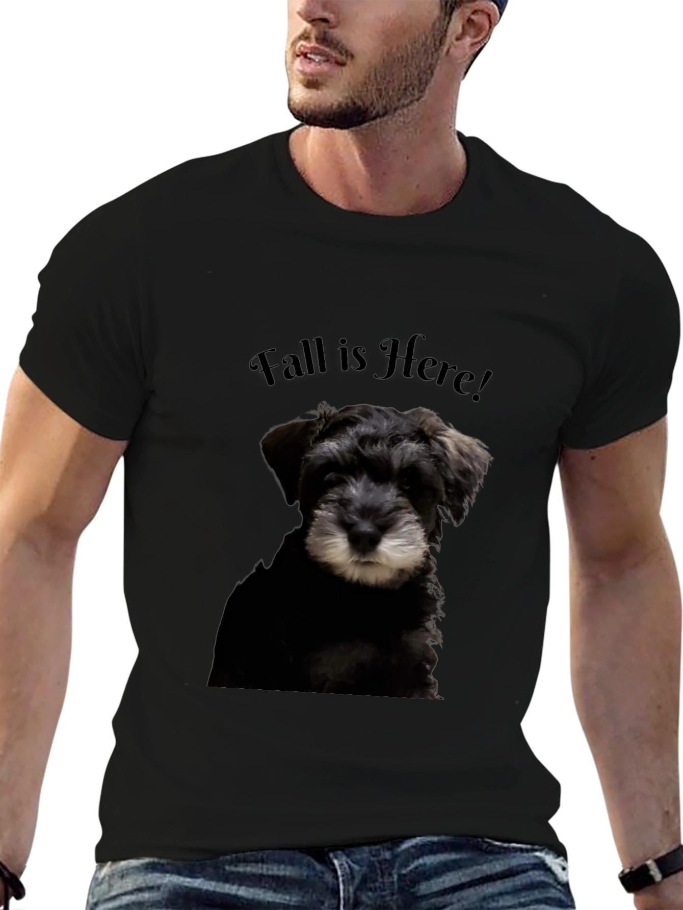 Fall Is Here! Schnauzer Dog Graphic T-Shirt