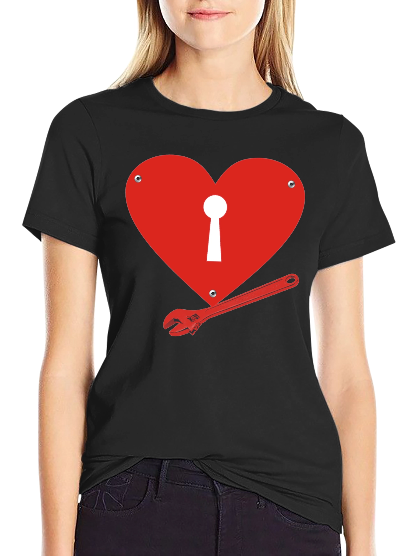 Heart Lock Wrench T-Shirt - Graphic Tee