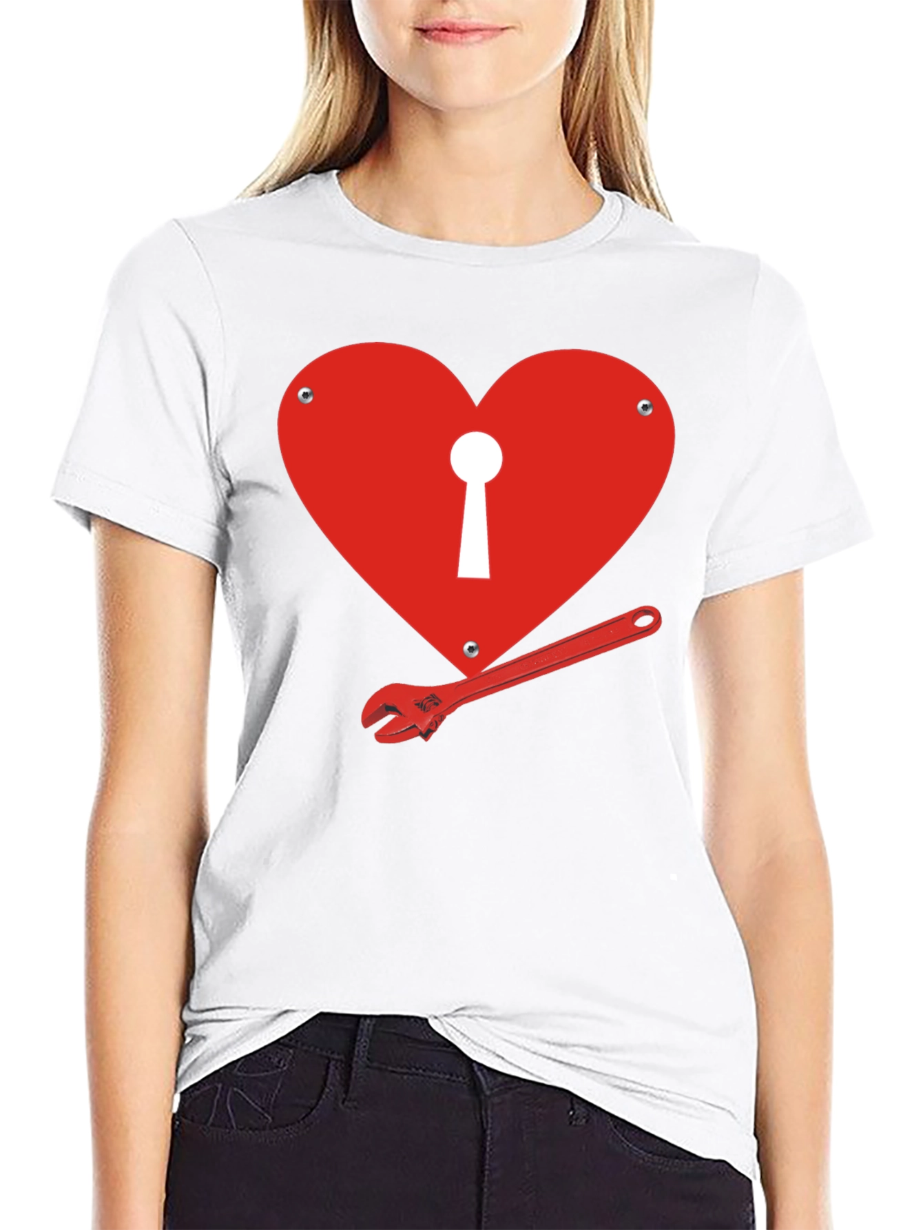 Heart Lock Wrench T-Shirt - Graphic Tee