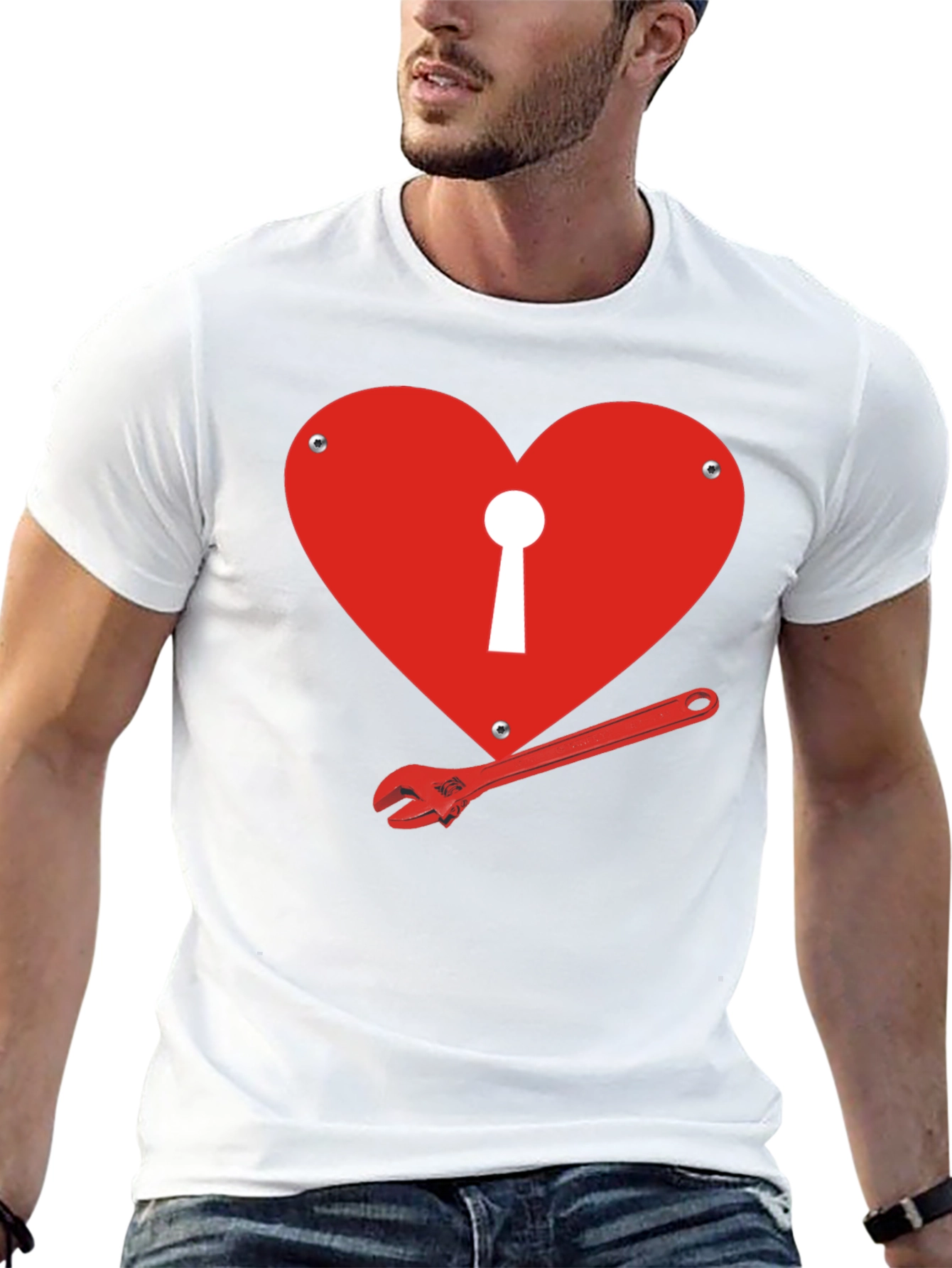 Heart Lock Wrench T-Shirt - Graphic Tee