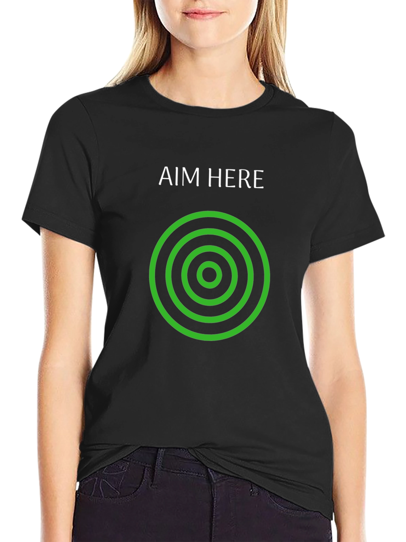 Aim Here T-Shirt - Black Graphic Tee