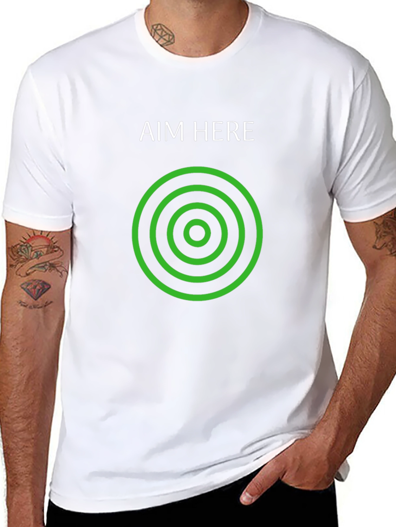Aim Here T-Shirt - Black Graphic Tee