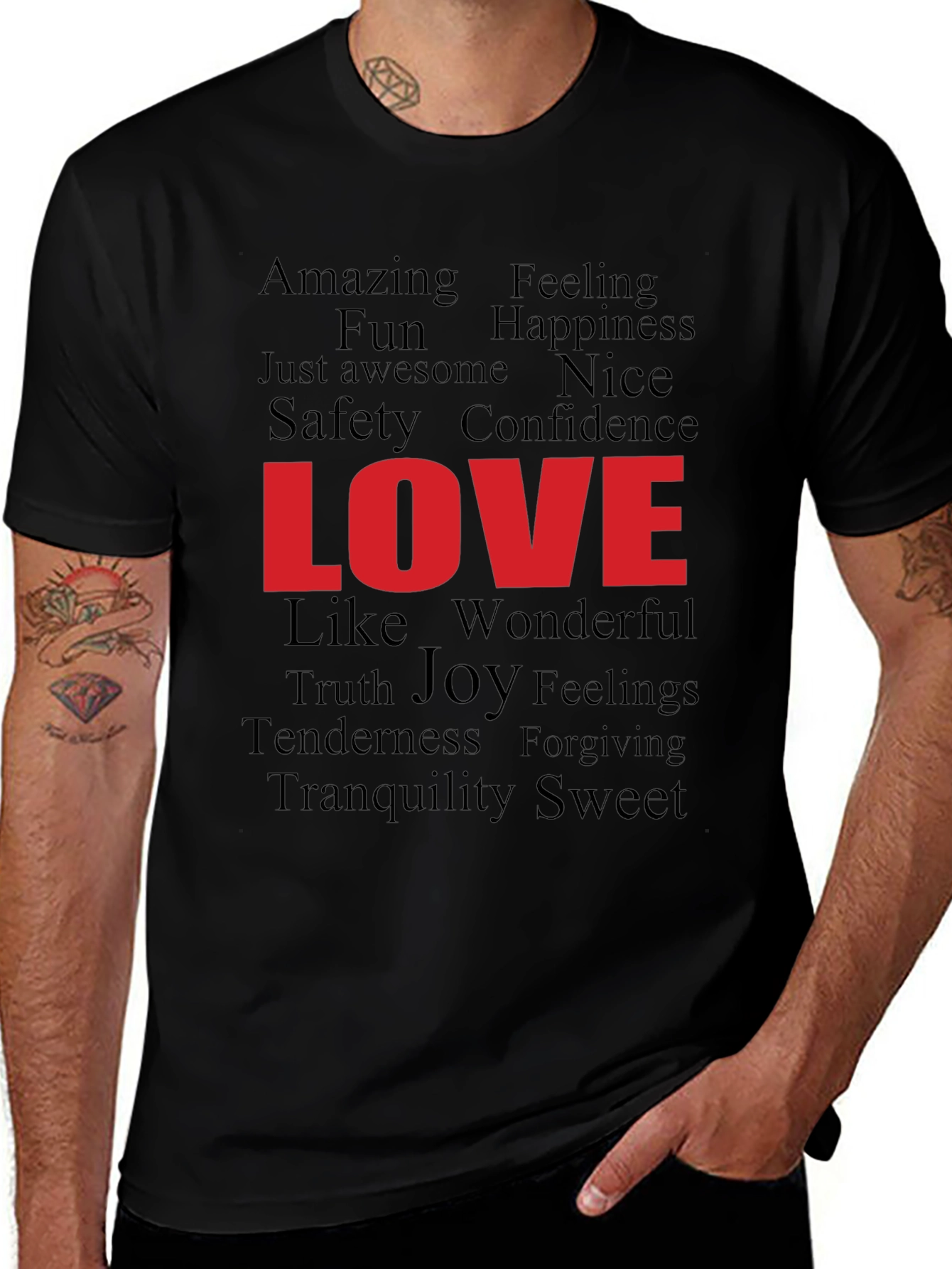 Love Word Art Graphic T-Shirt
