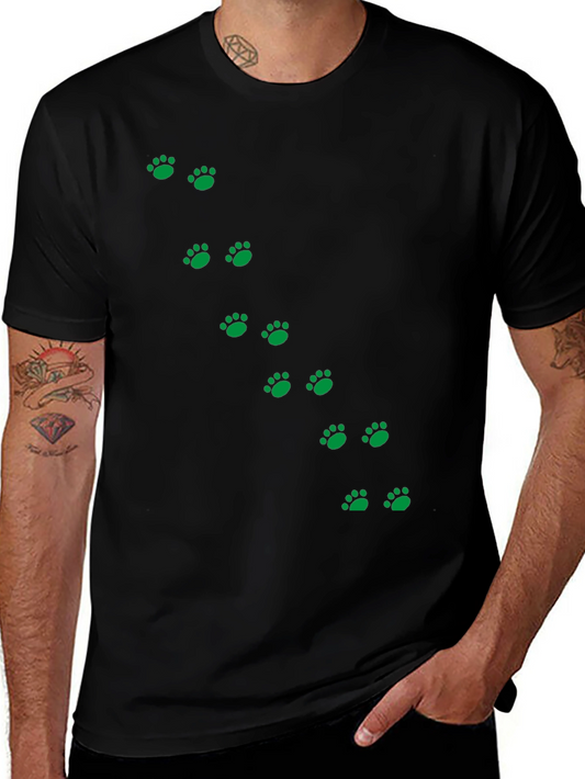 Black Paw Print T-Shirt - Casual Style