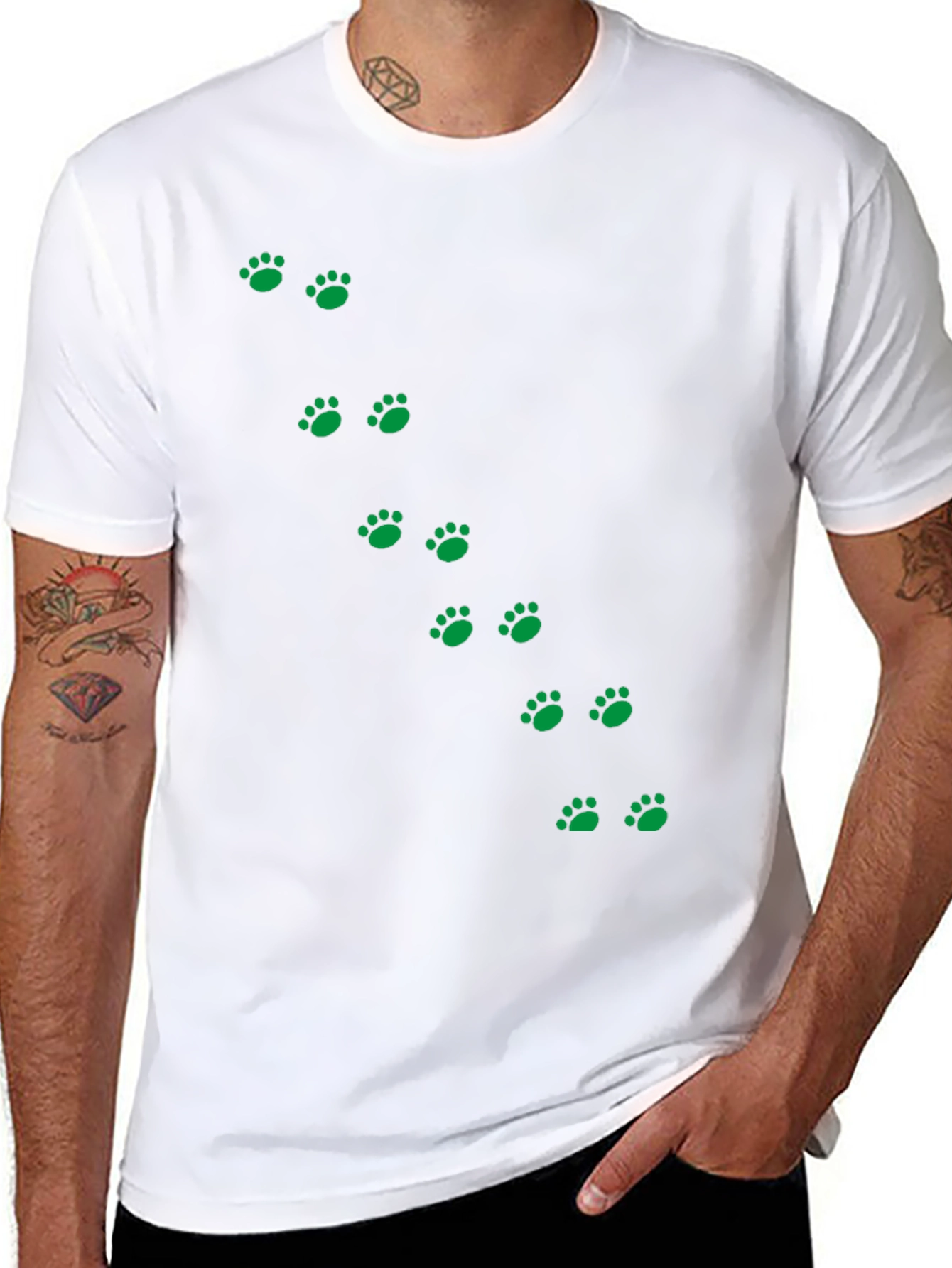 Black Paw Print T-Shirt - Casual Style