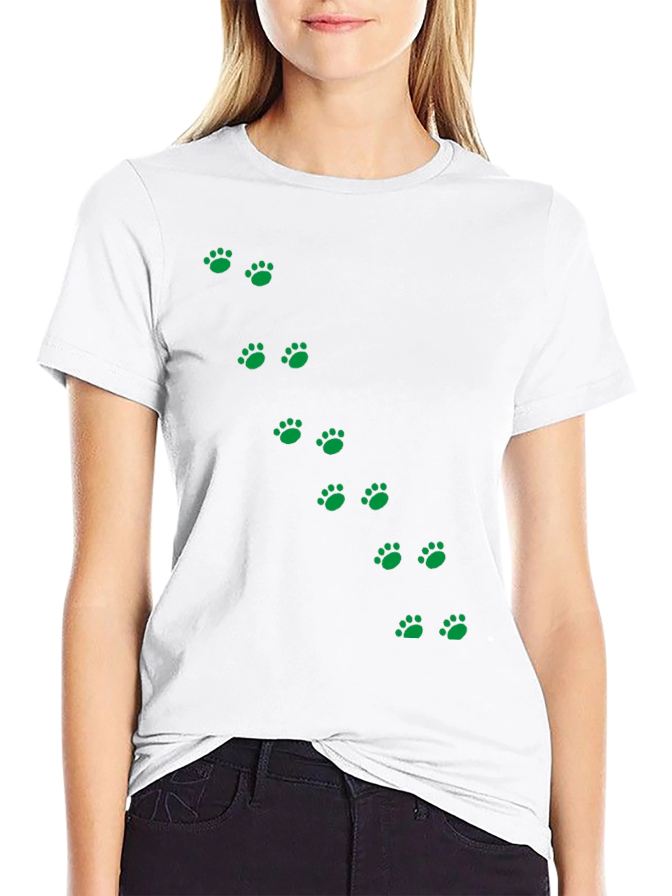 Black Paw Print T-Shirt - Casual Style